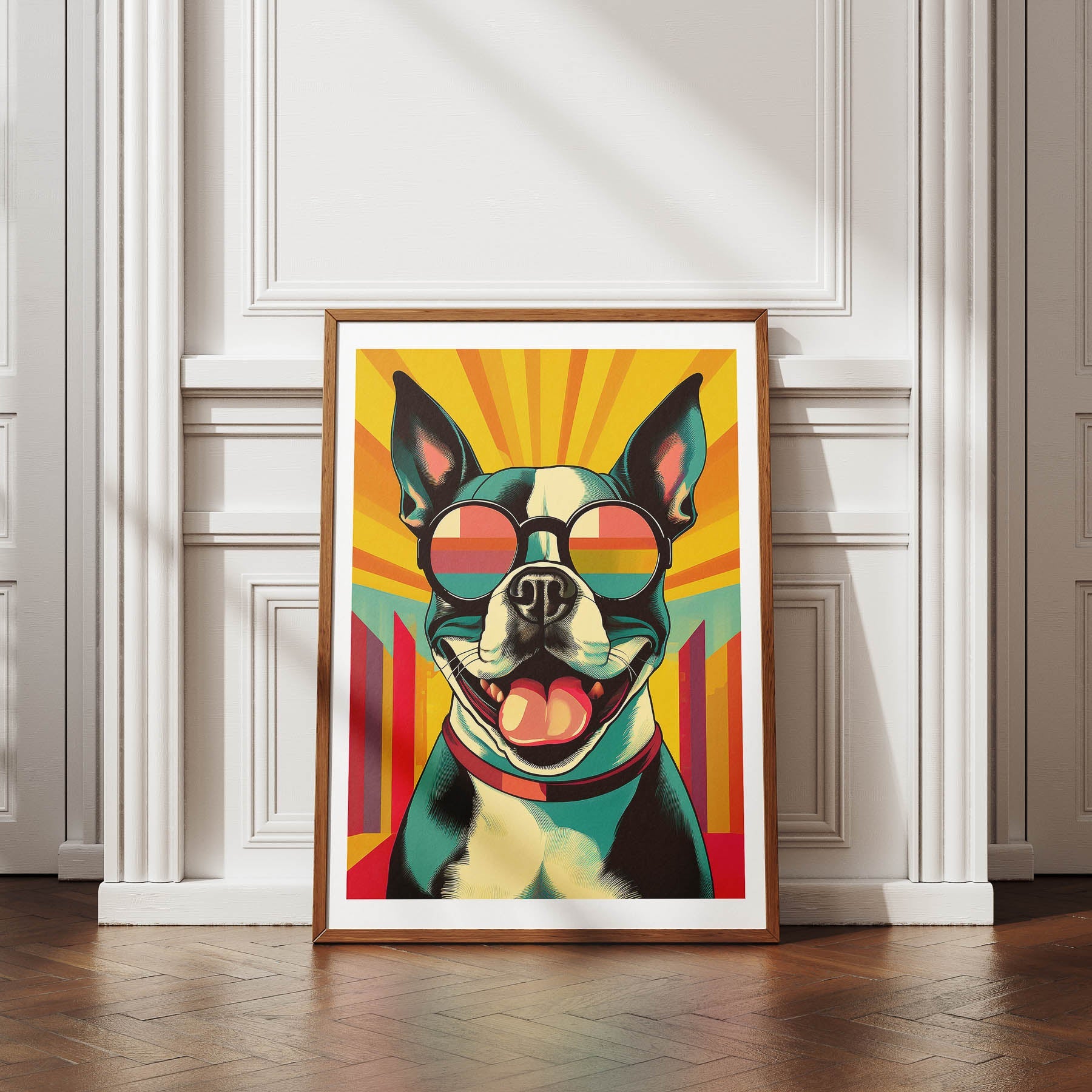 Boston Terrier In Colourful Sunnies 1 image 4