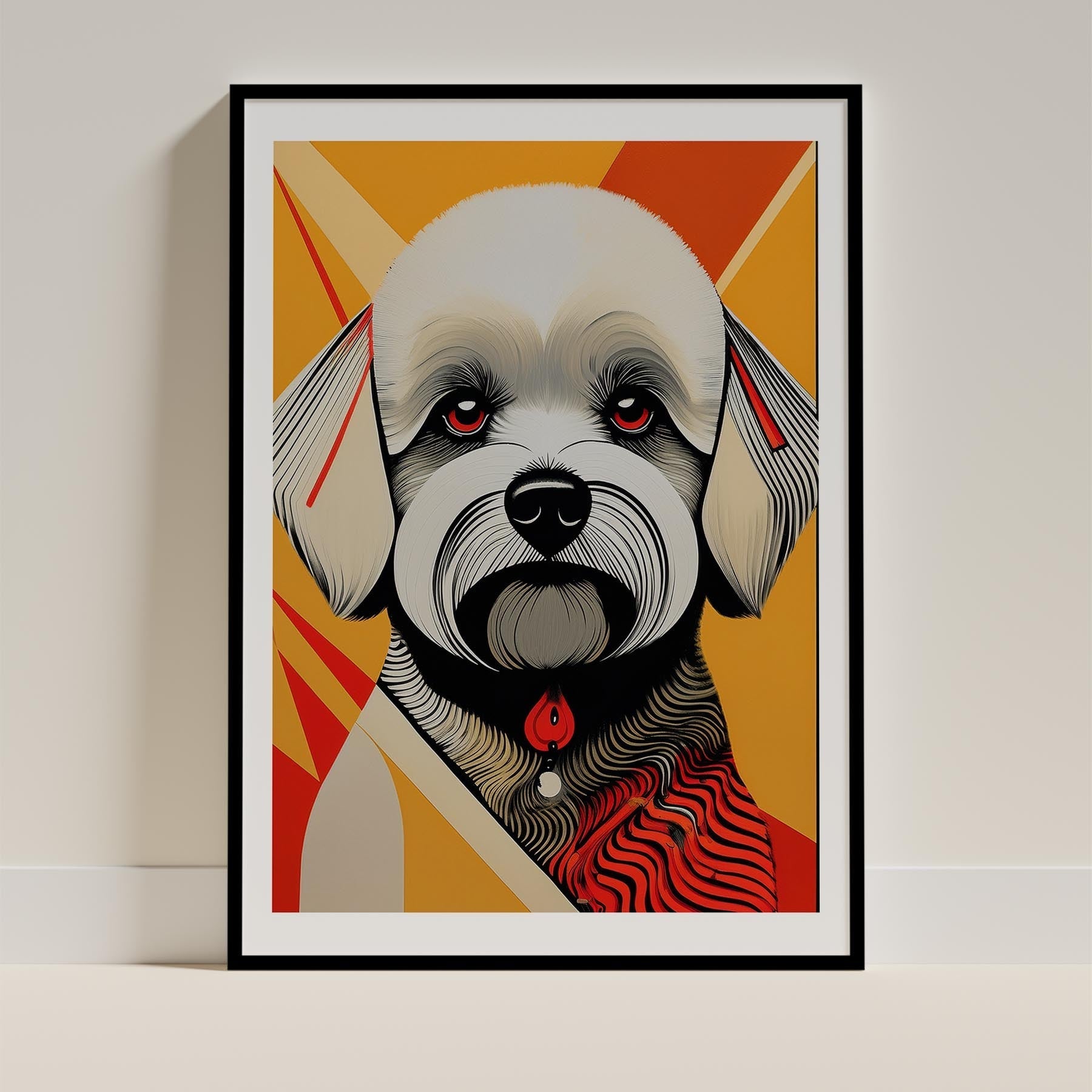 Bichon Frise Geometric Orange Series image 0