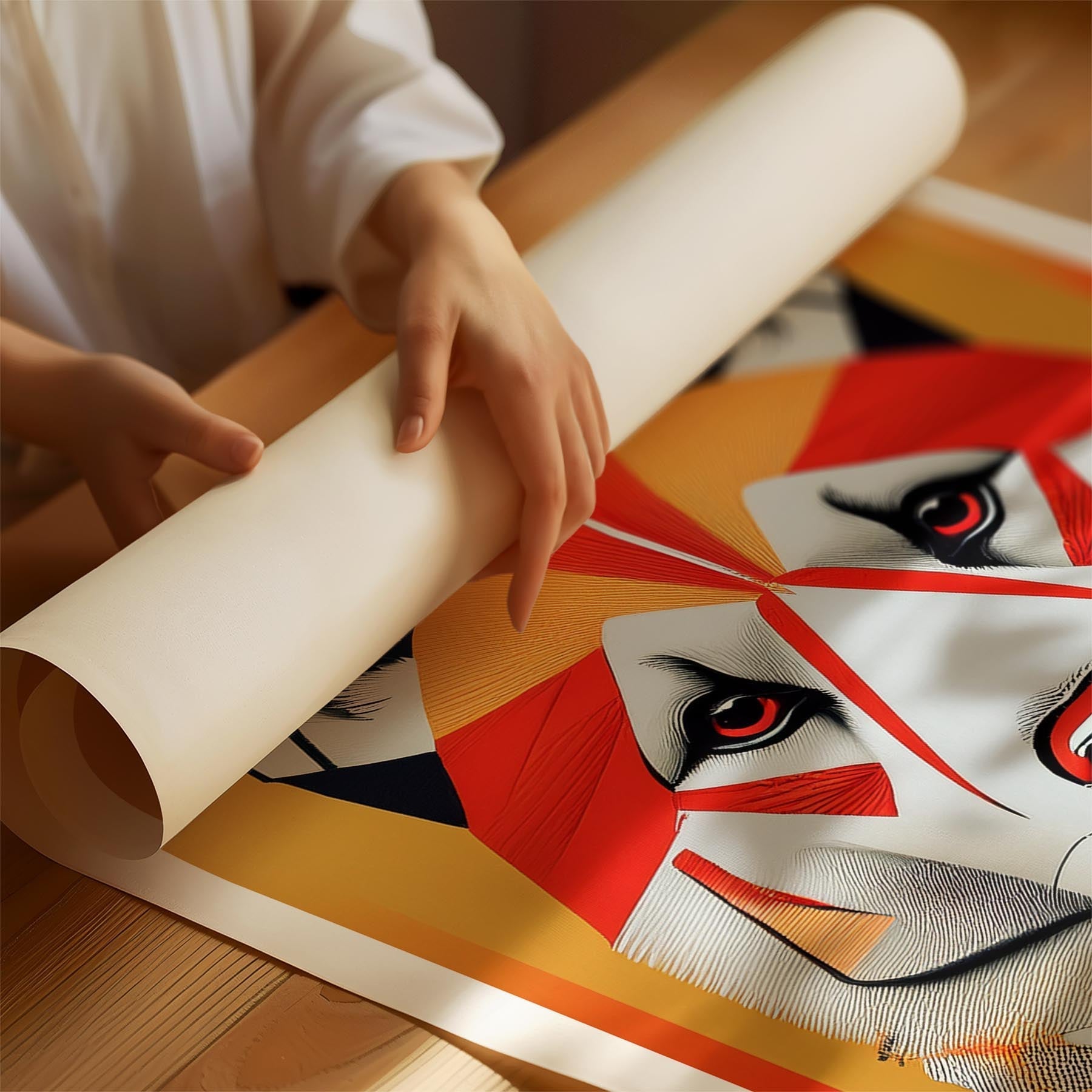 Akita Inu Geometric Orange Series image 1