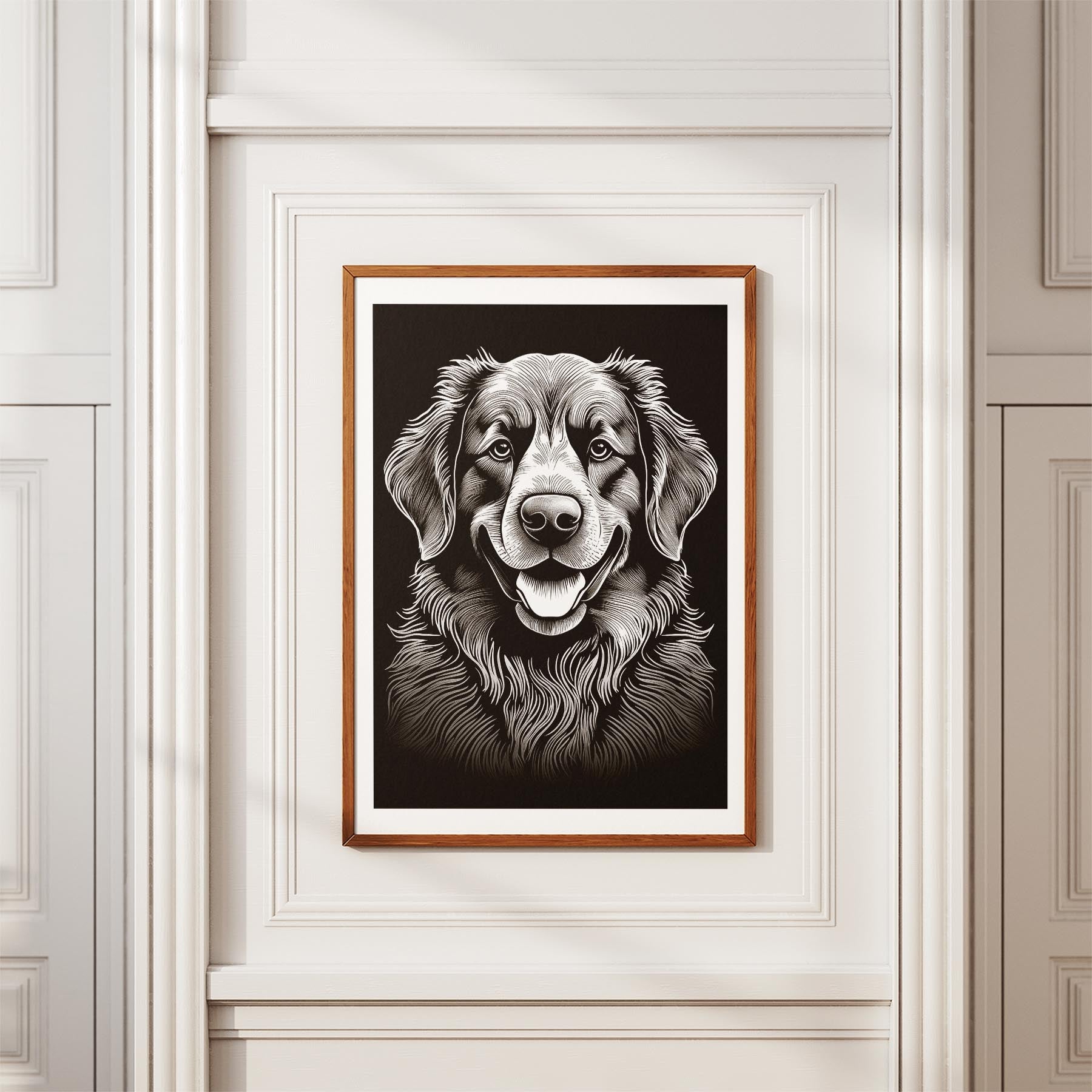 Newfoundland Line Dog Series in Black and White image 3