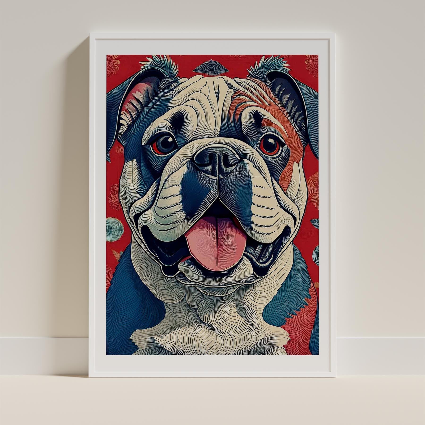 Bulldog Hokusai Japanese Inspired Dog Series image 9