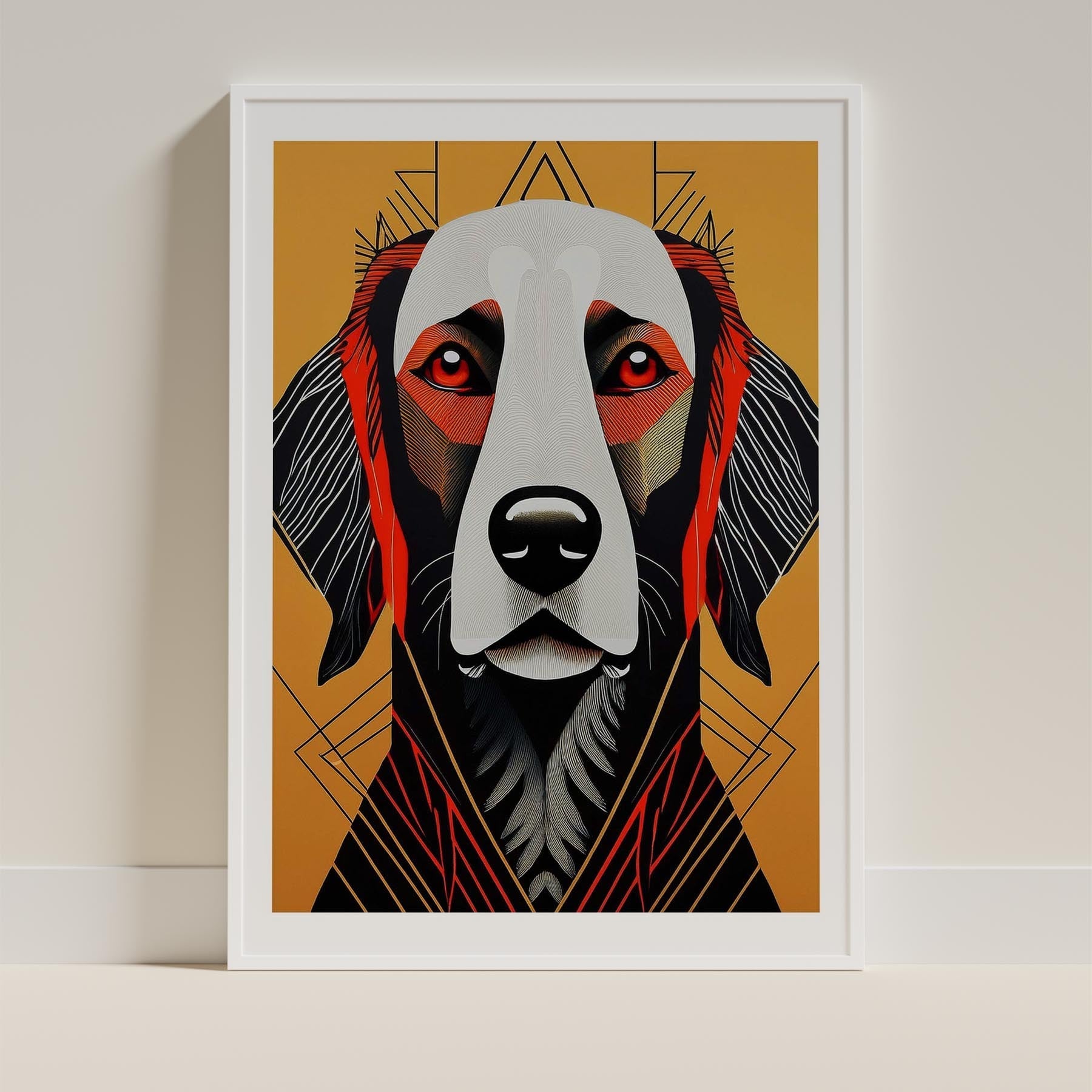 Curly Coated Retriever Geometric Orange Series image 9