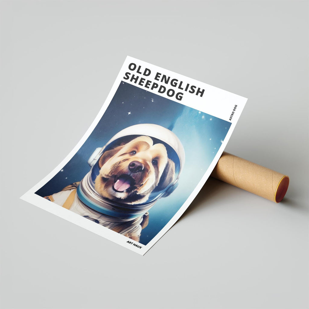 Old English Sheepdog Astronaut Dog Series with Text Astro Dog image 6