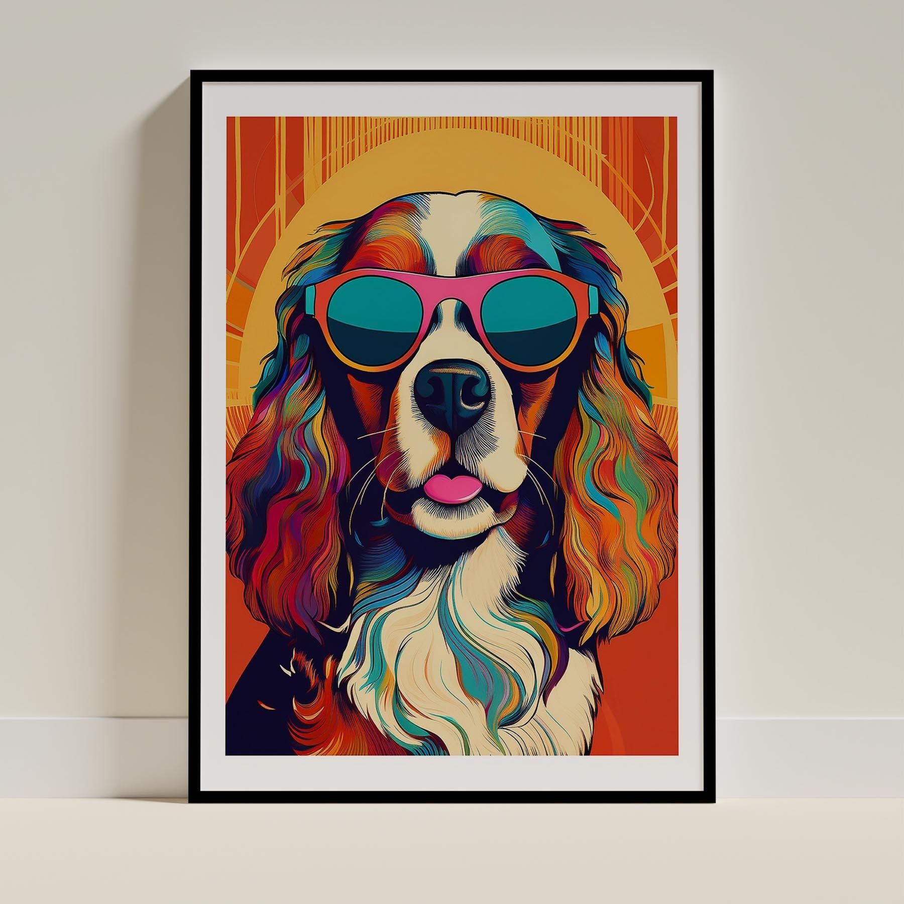 Cavalier King Charles Spaniel In Colourful Sunnies 1 image 0