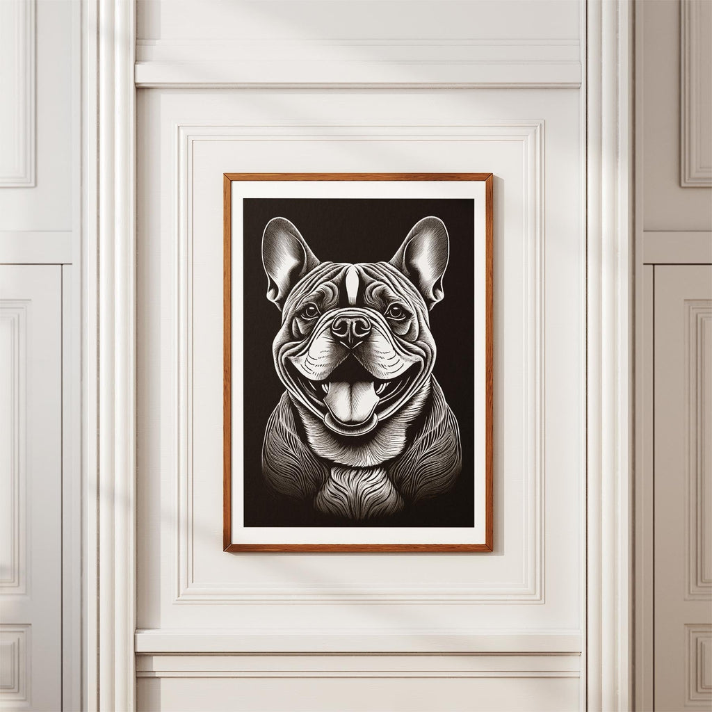 Bulldog Line Dog Series in Black and White image 3