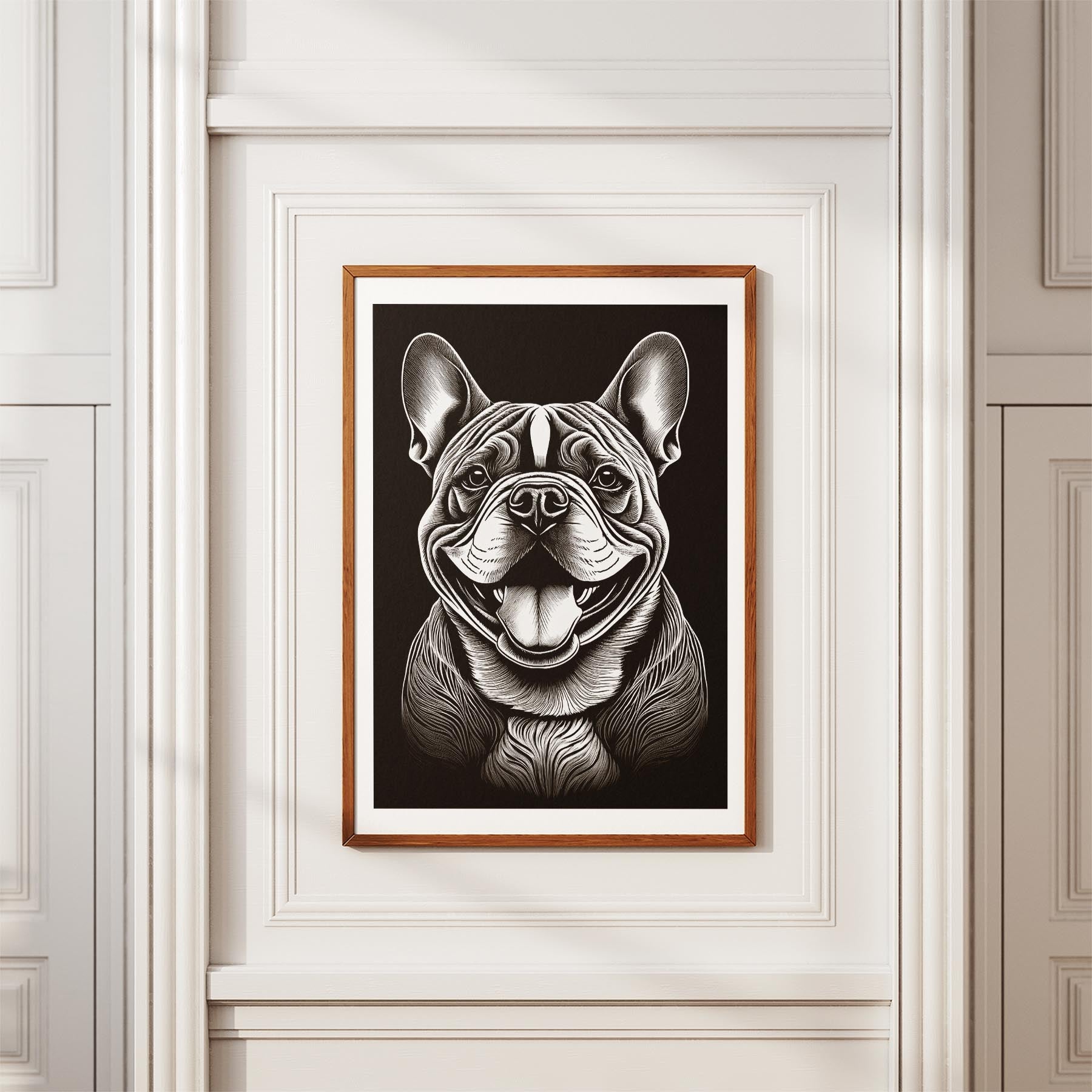 Bulldog Line Dog Series in Black and White image 3