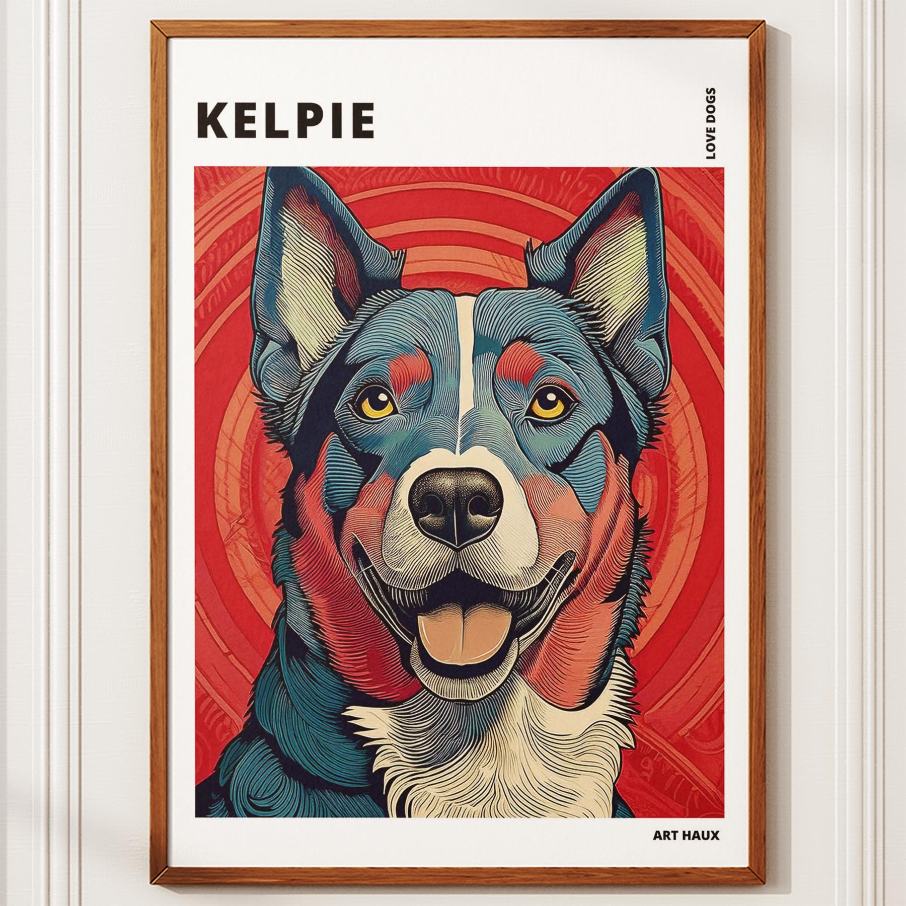 Kelpie Hokusai Japanese Inspired Dog Series with Text image 9