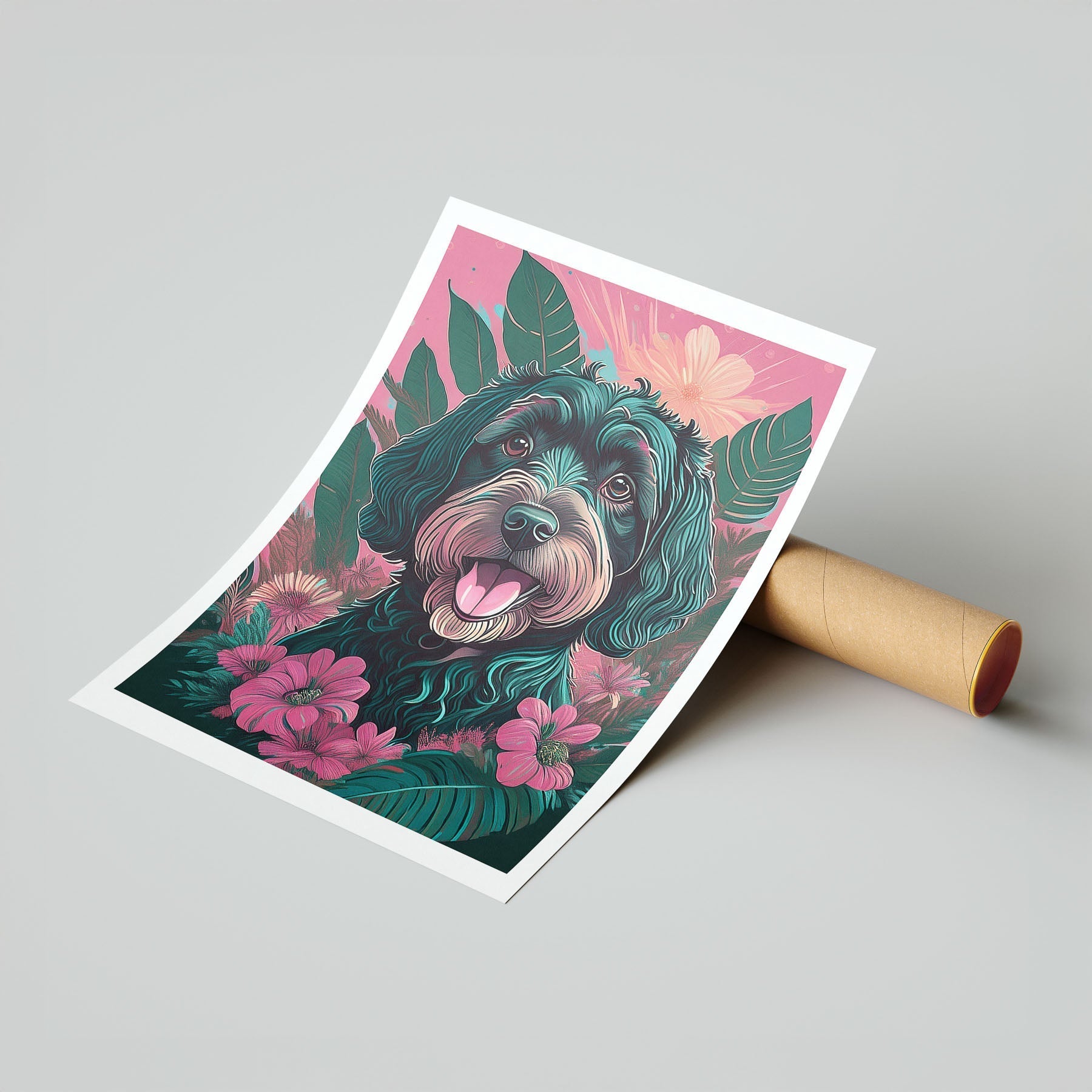 Irish Doodle Flowery Dog image 7