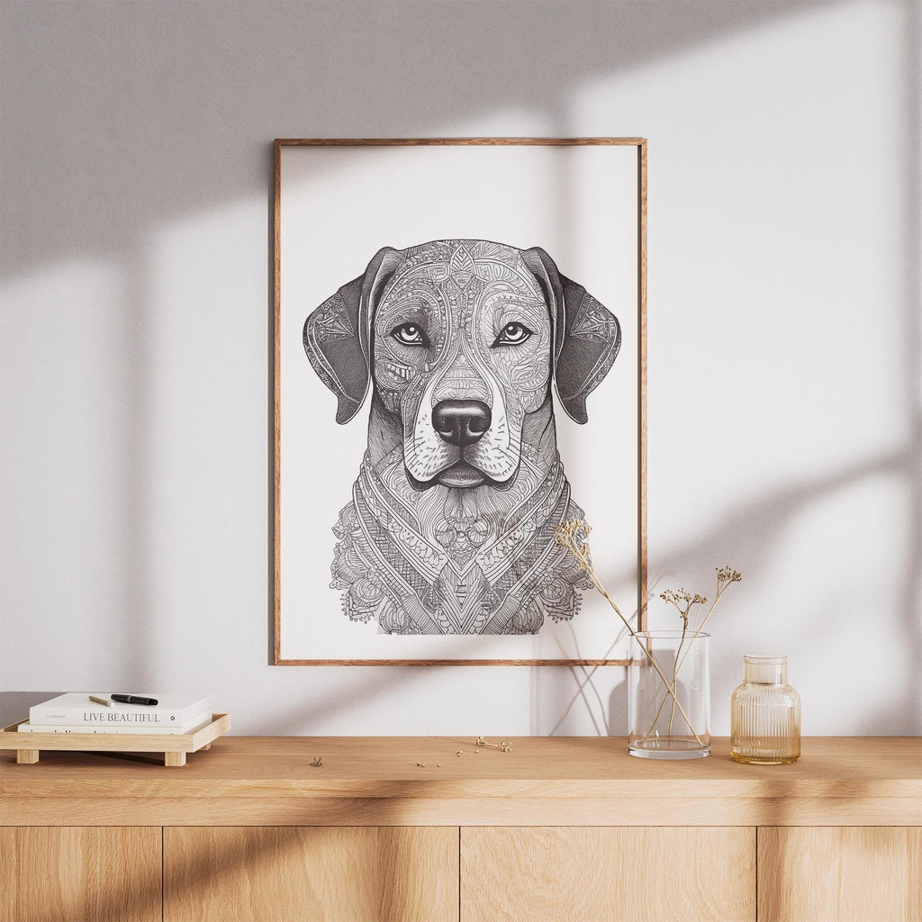 Maremma Mandala Black and White Dog Series image 8