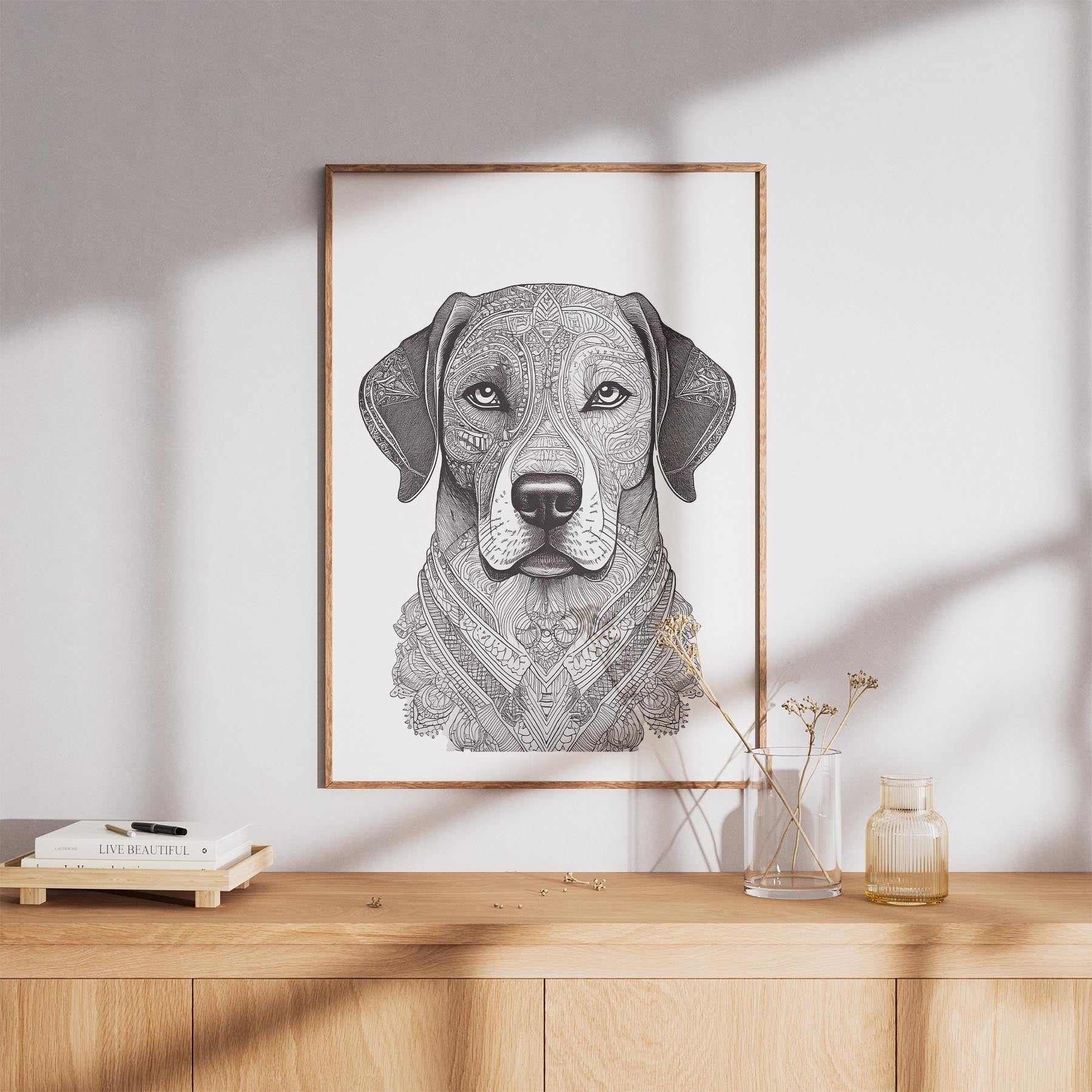 Maremma Mandala Black and White Dog Series image 8