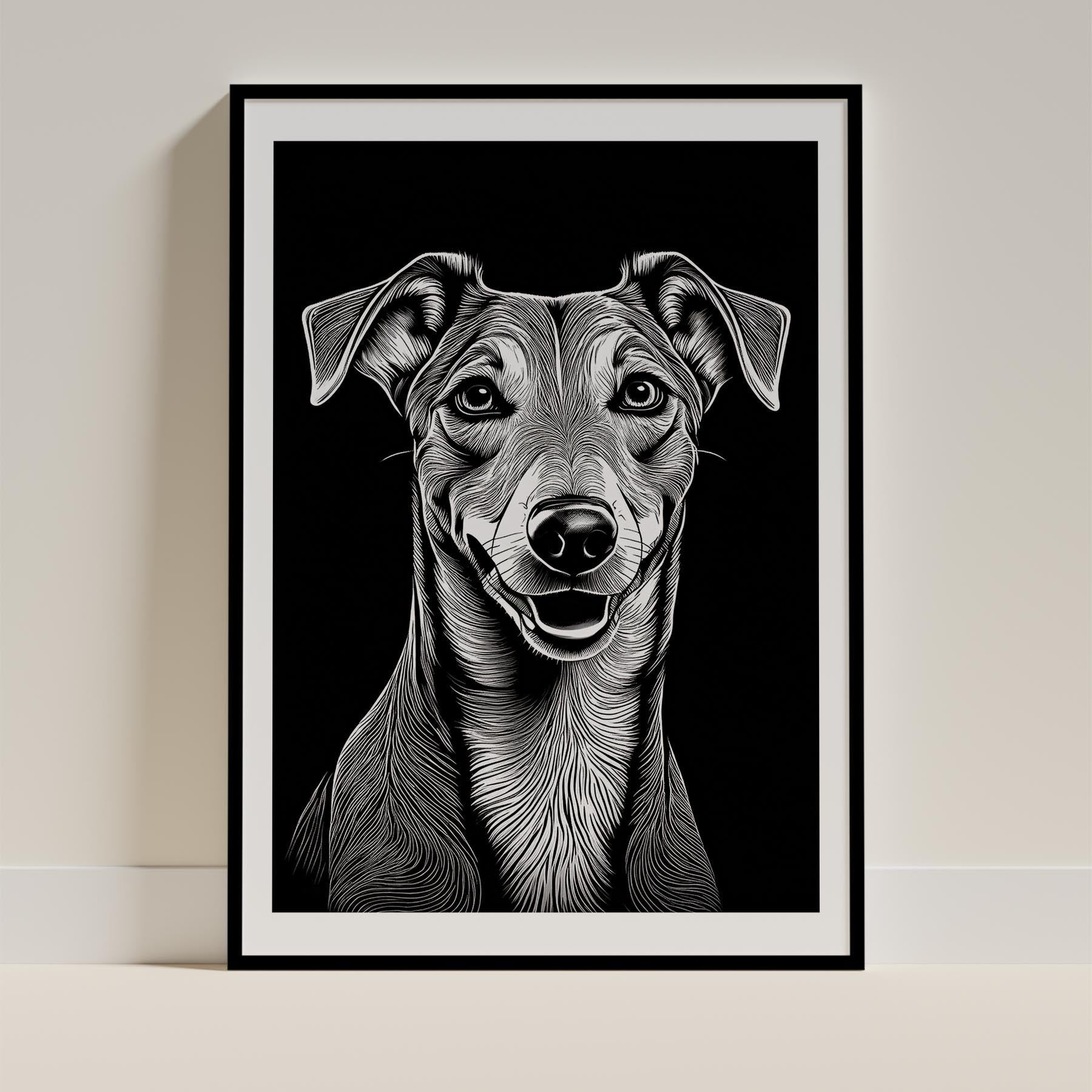 Greyhound Line Dog Series in Black and White image 0