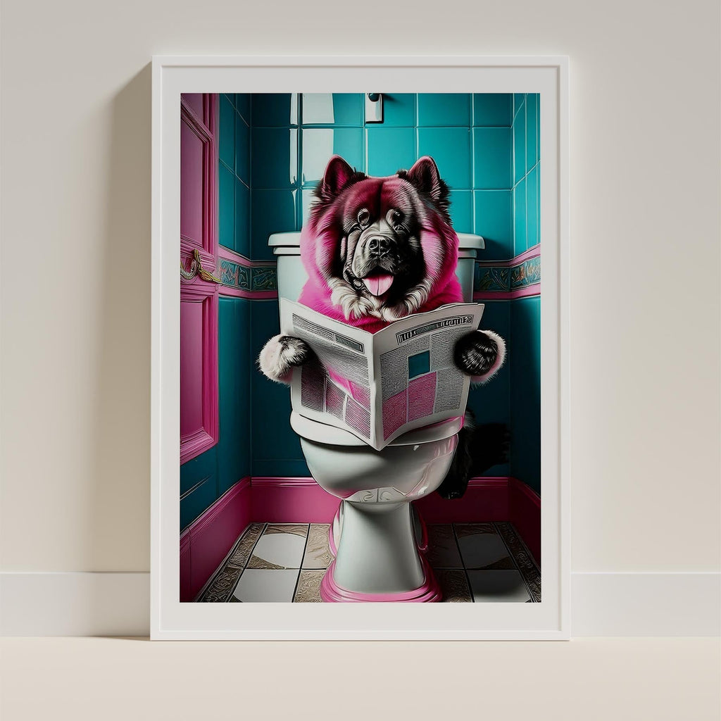 Chow Chow Toilet Dogs PInk and Turquise image 9