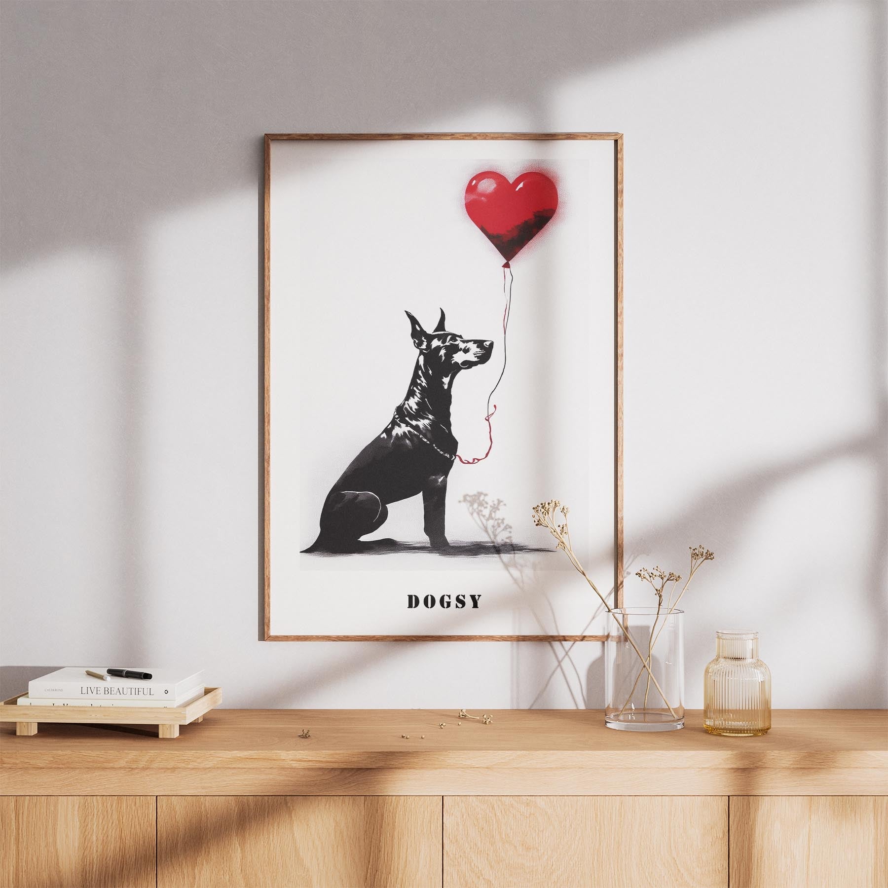 Doberman DOGSY Series inspired by the Art of Banksy with text Dogsy image 8