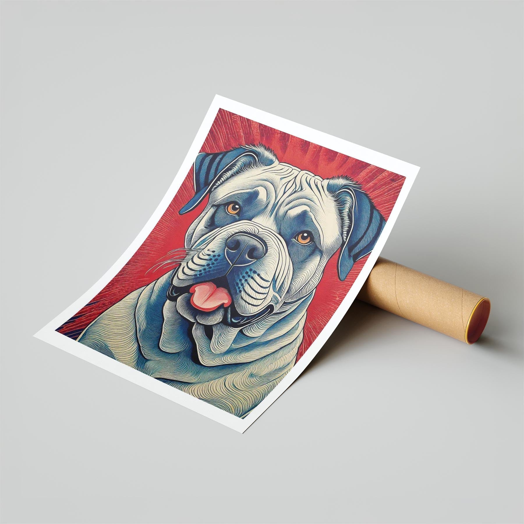 Bullmastiff Hokusai Japanese Inspired Dog Series image 6