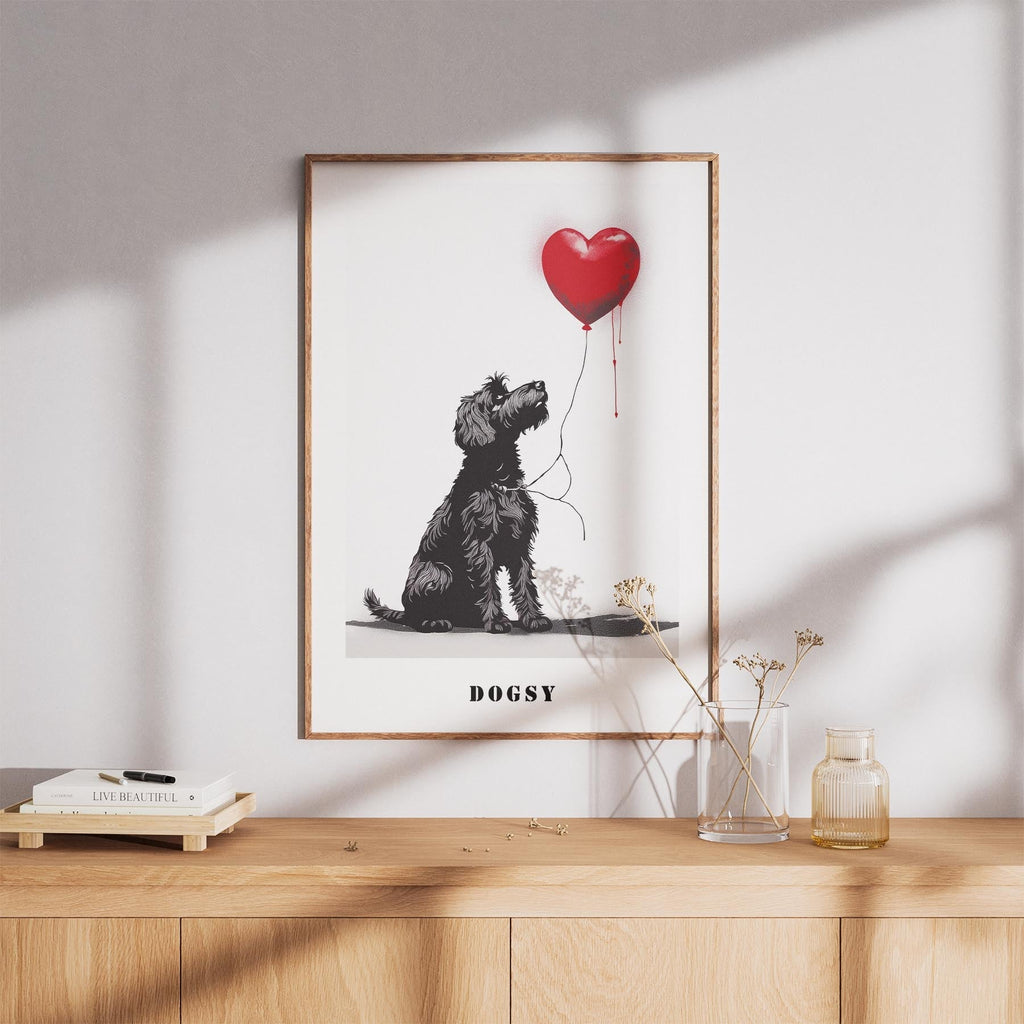 Black Russian Terrier DOGSY Series inspired by the Art of Banksy with text Dogsy image 8
