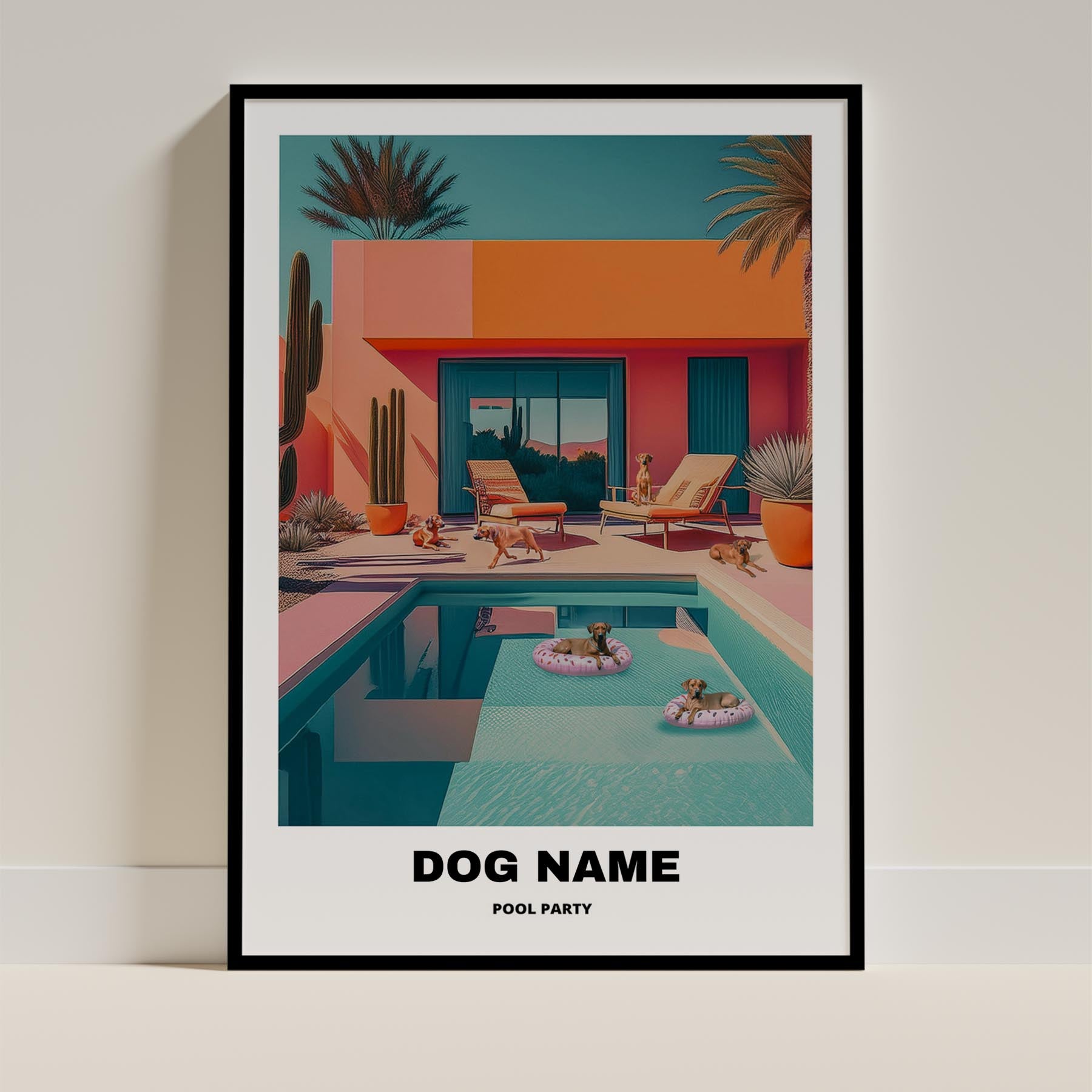 Rhodesian Ridgeback Custom Pool Party WITH TEXT image 0
