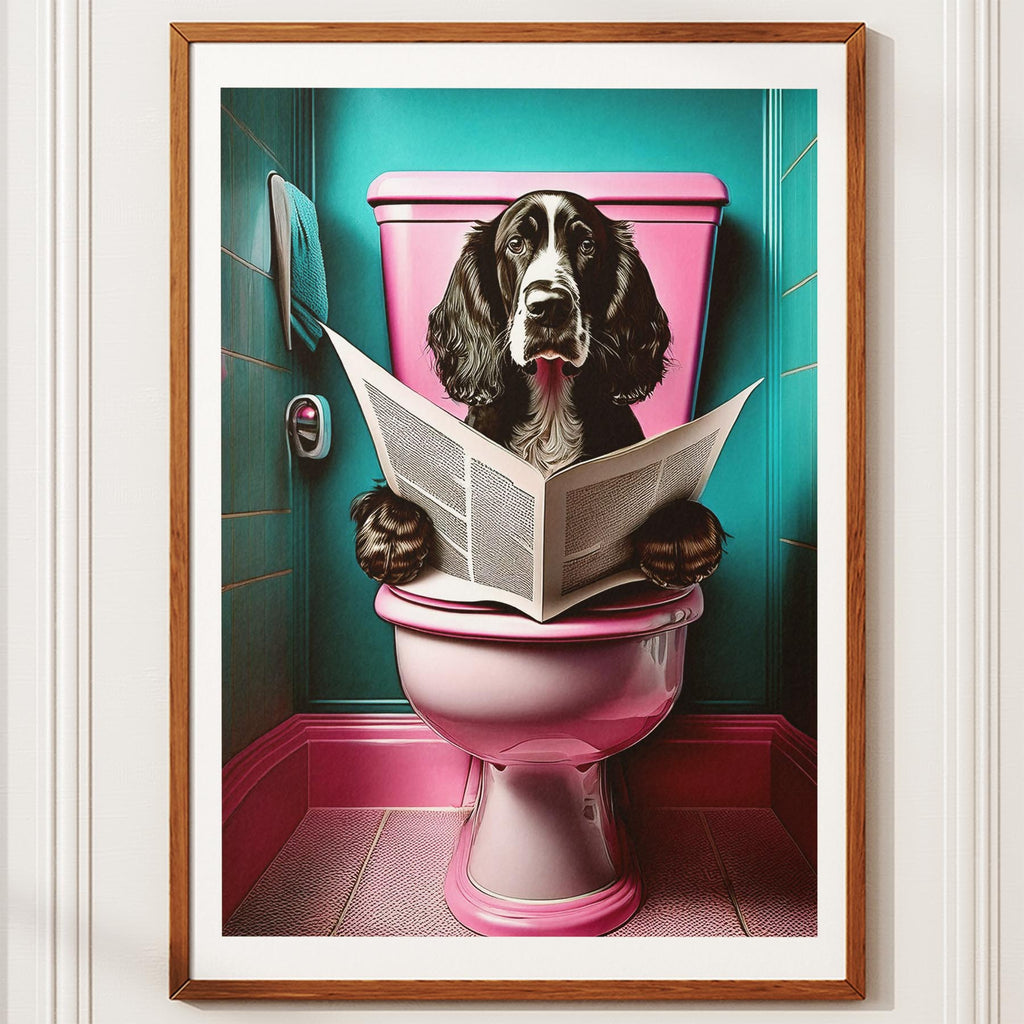 Gordon Setter Toilet Dogs PInk and Turquise image 10