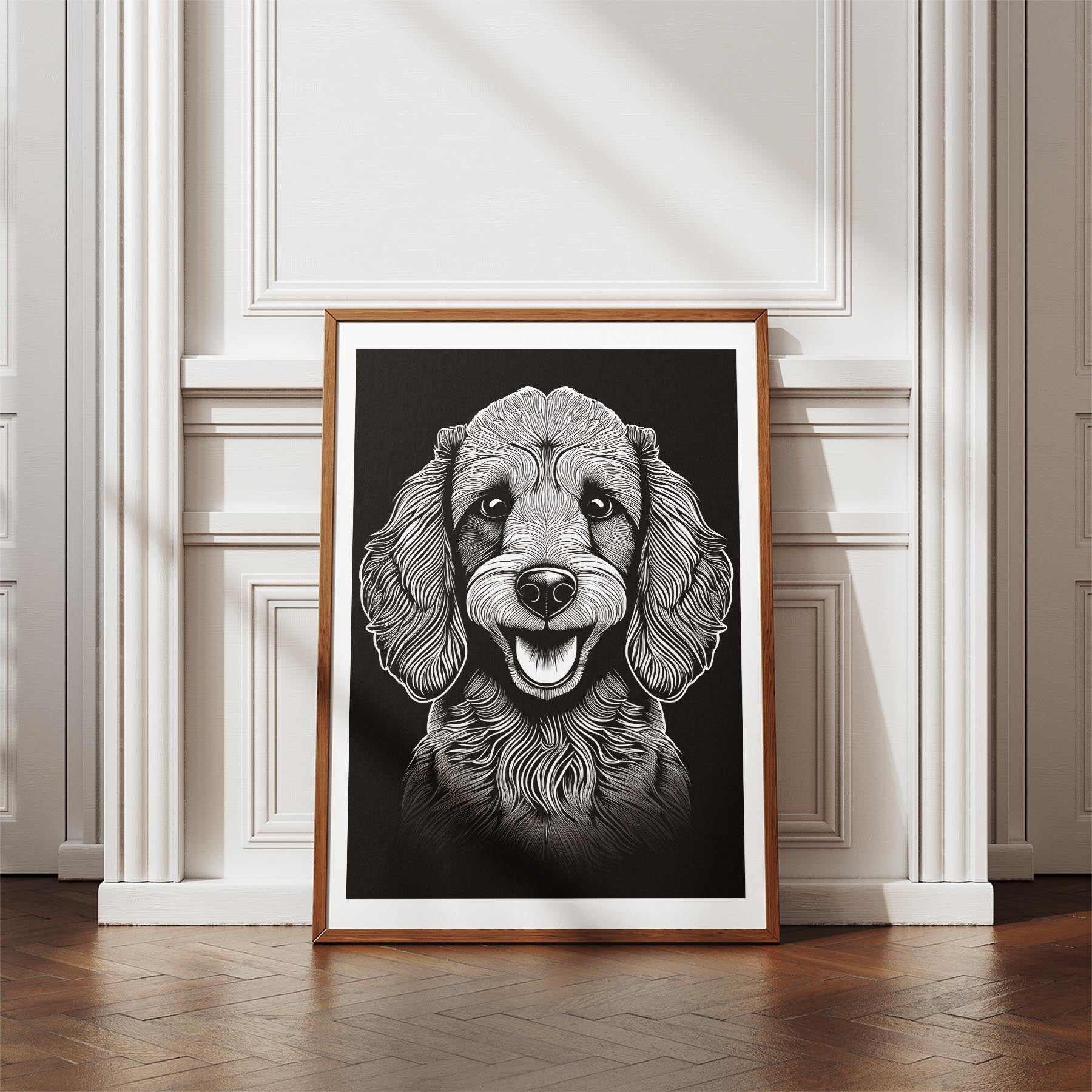 Poodle Line Dog Series in Black and White image 4