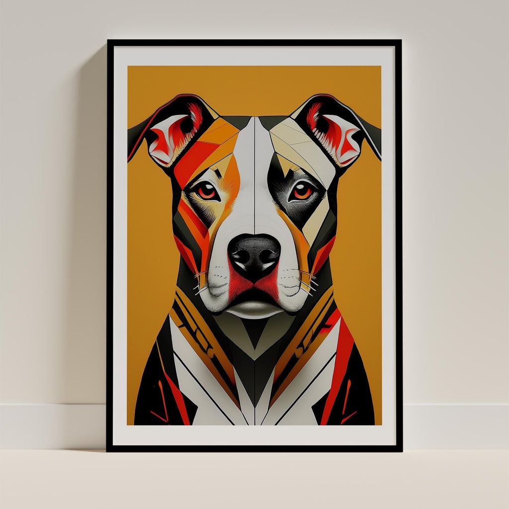 Staffordshire Bull Terrier Geometric Orange Series image 0