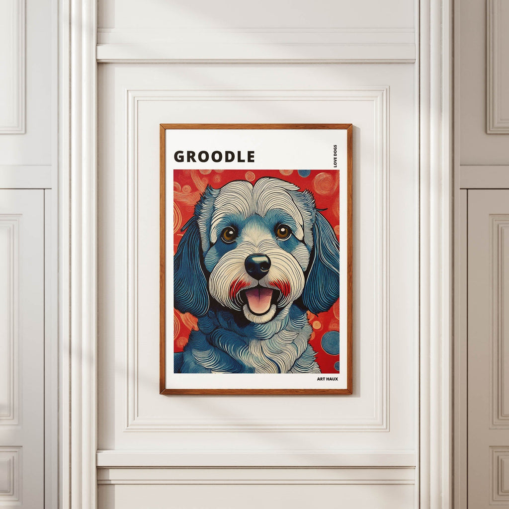 Groodle Hokusai Japanese Inspired Dog Series with Text image 3