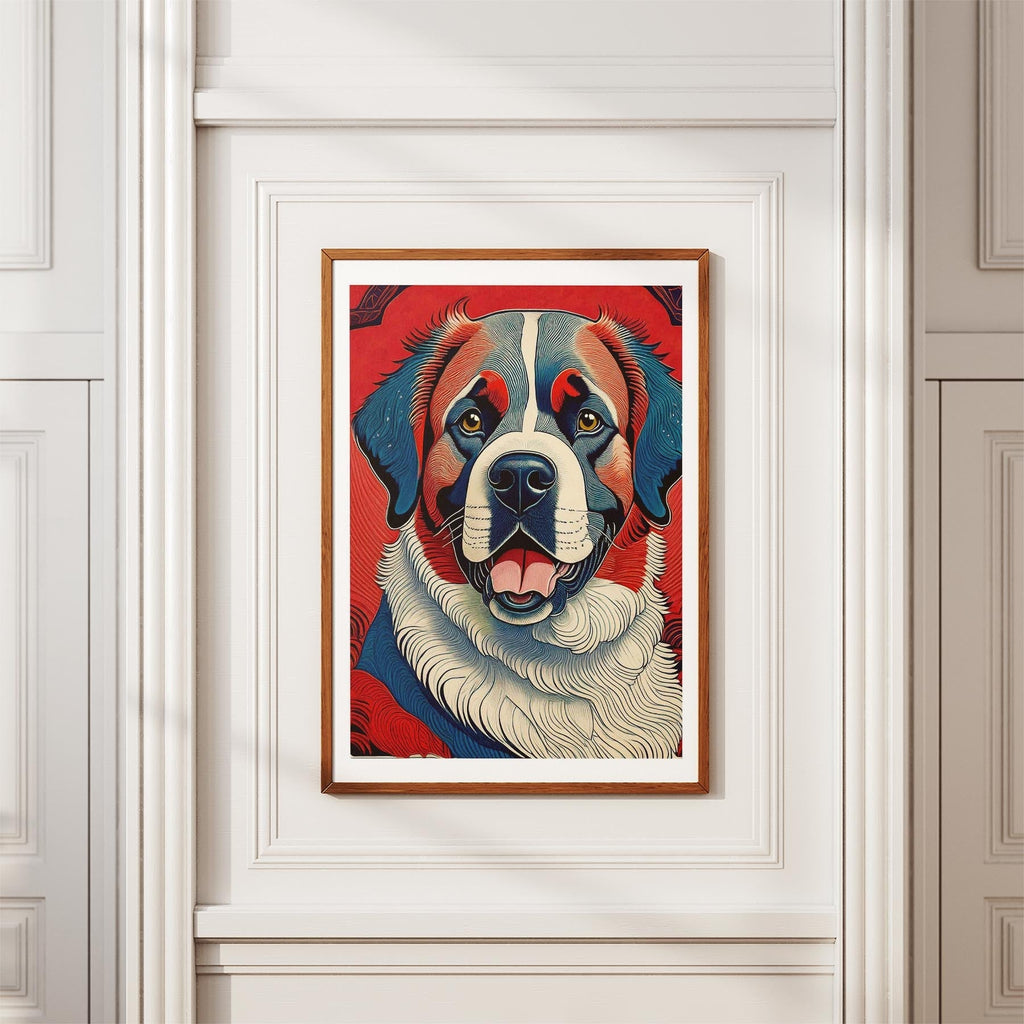 Saint Bernard Hokusai Japanese Inspired Dog Series image 3