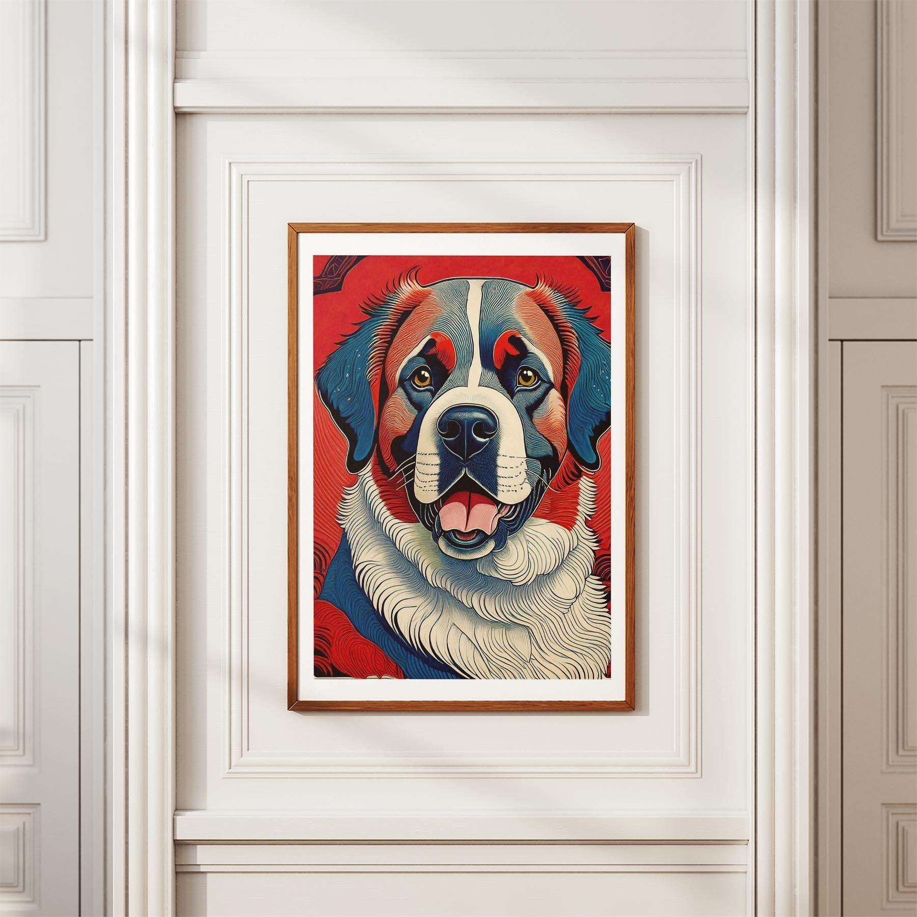 Saint Bernard Hokusai Japanese Inspired Dog Series image 3