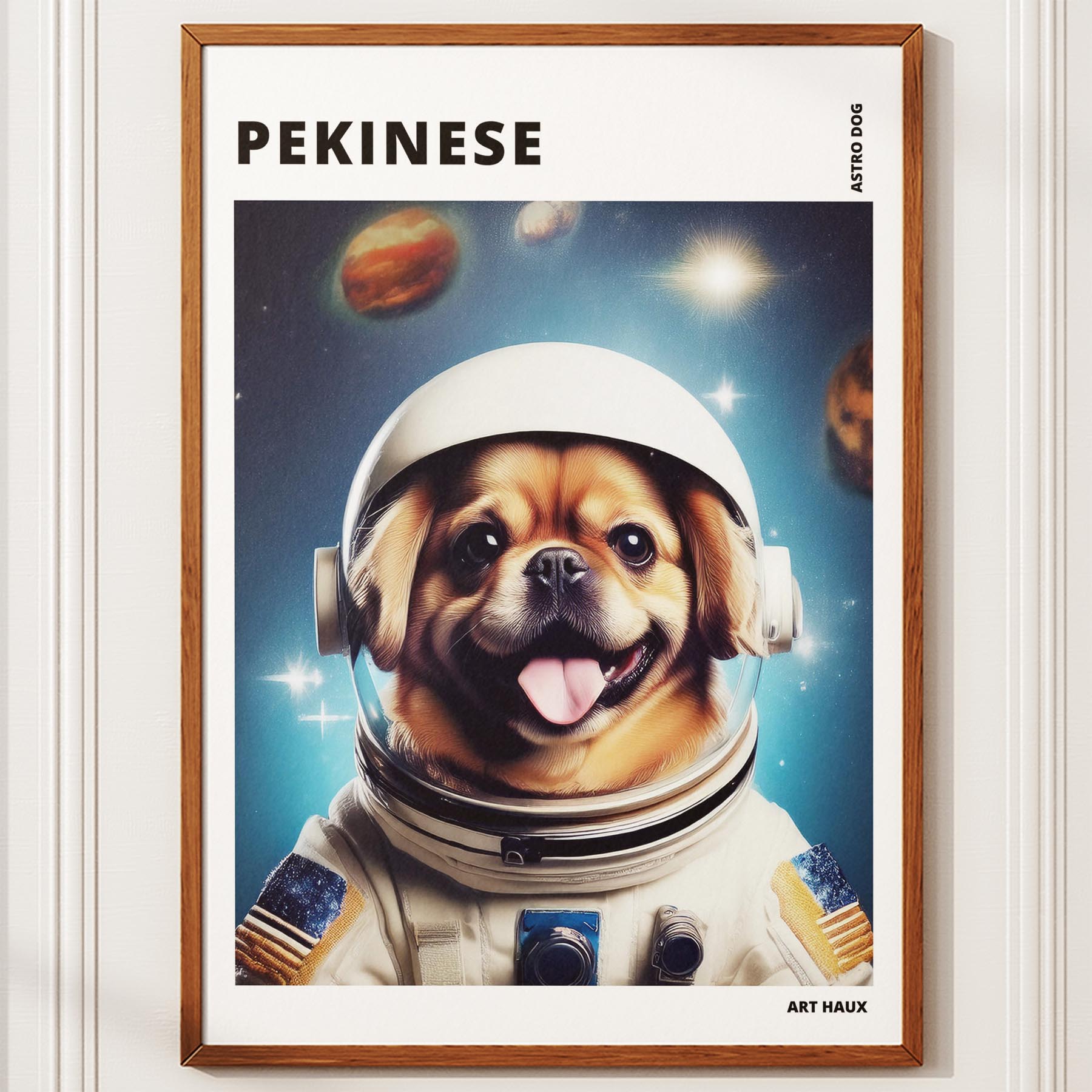 Pekingese Astronaut Dog Series with Text Astro Dog image 10