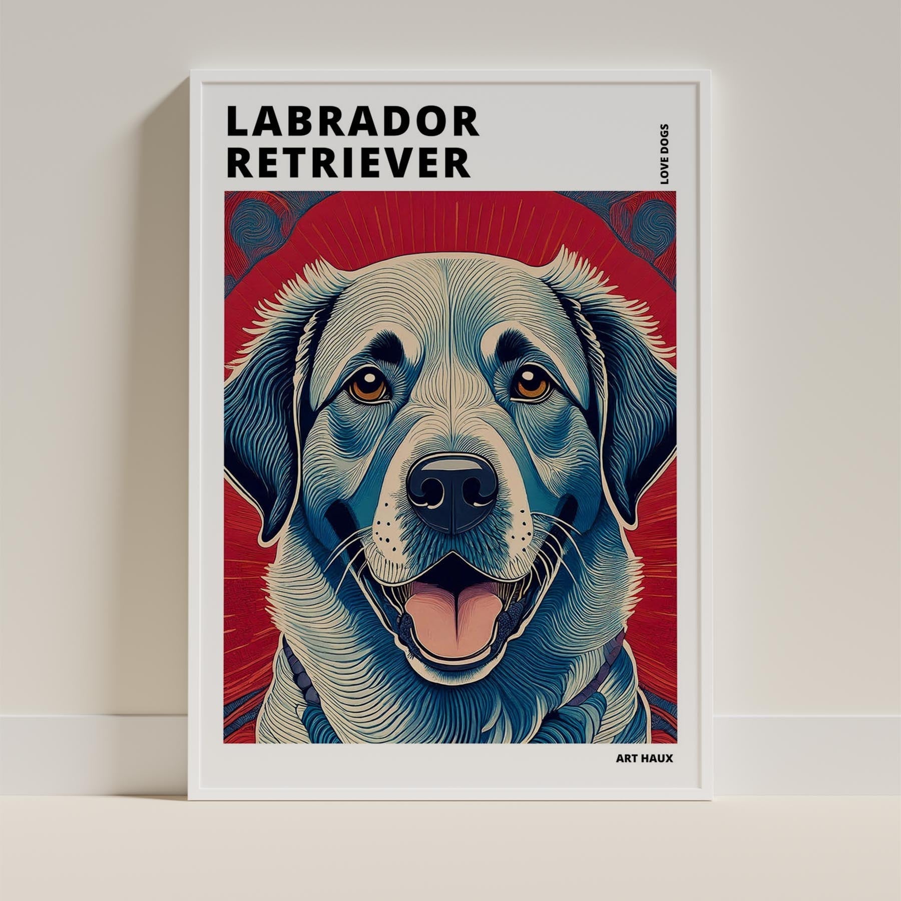 Labrador Retriever Hokusai Japanese Inspired Dog Series with Text image 8