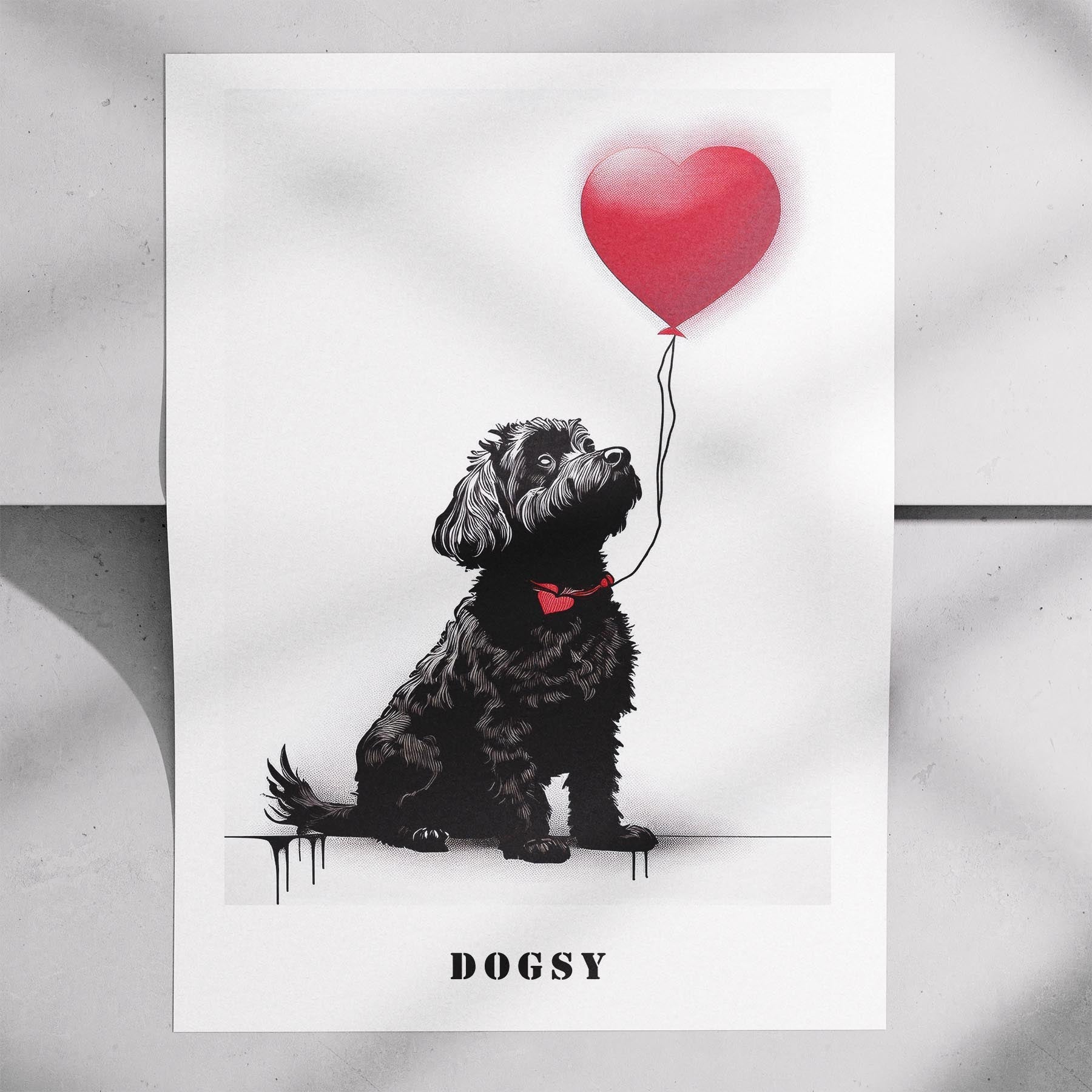 Coton de Tulear DOGSY Series inspired by the Art of Banksy with text Dogsy image 7