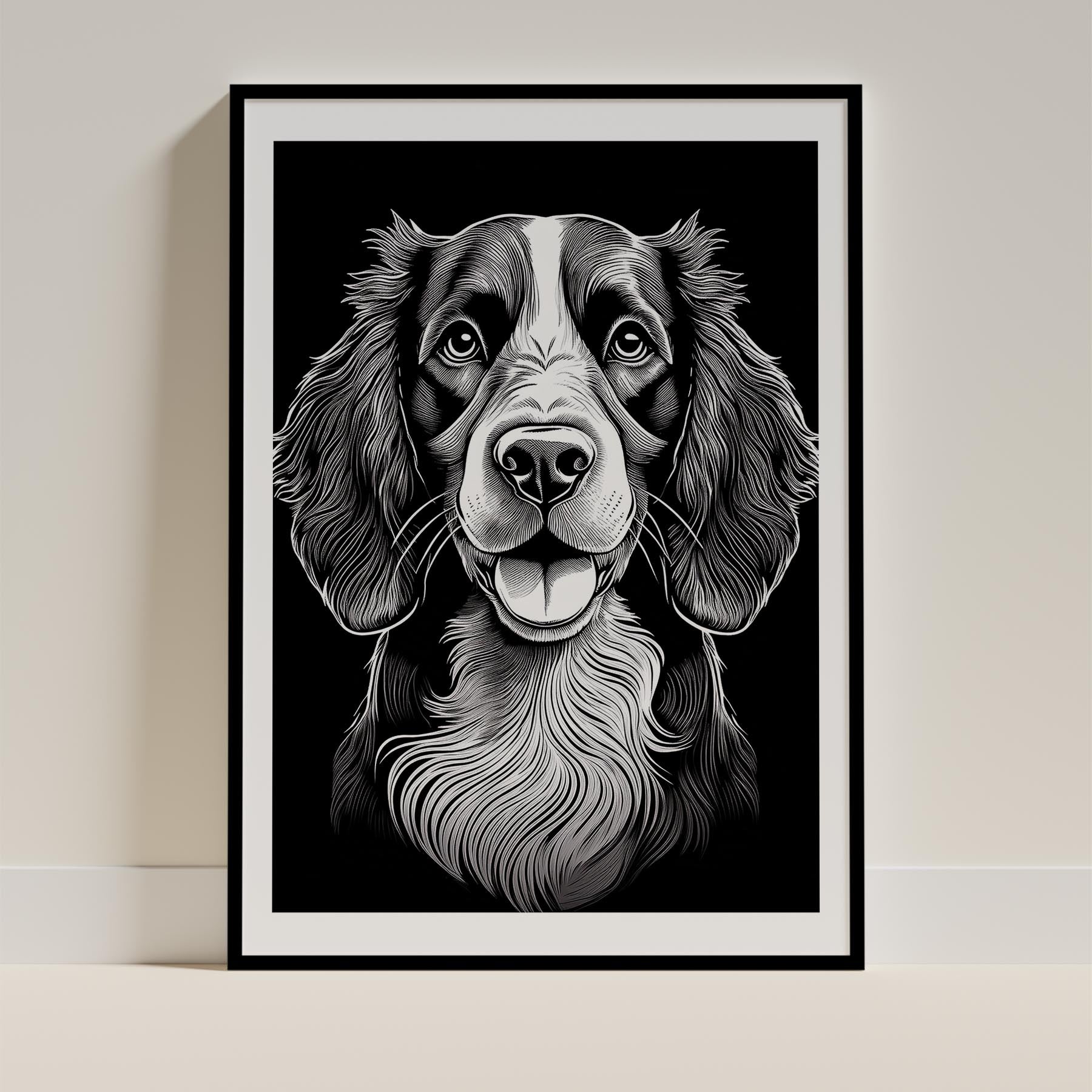 English Springer Spaniel Line Dog Series in Black and White image 0