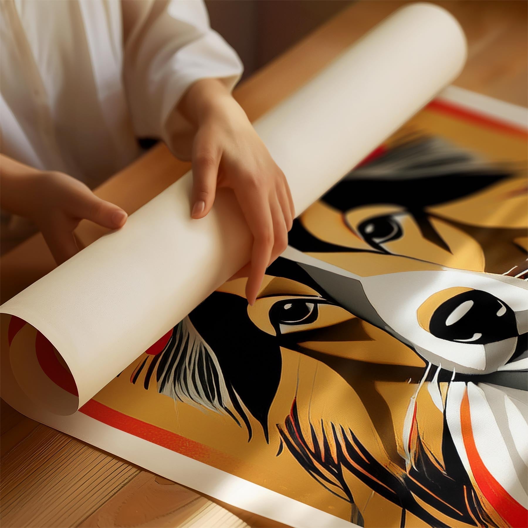 Shetland Sheepdog Geometric Orange Series image 1