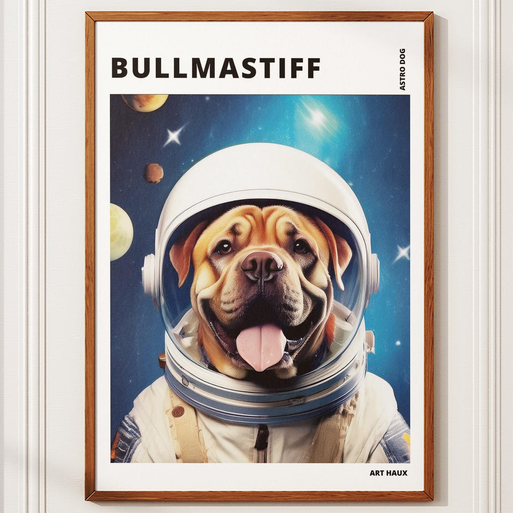 Bullmastiff Astronaut Dog Series with Text Astro Dog image 10