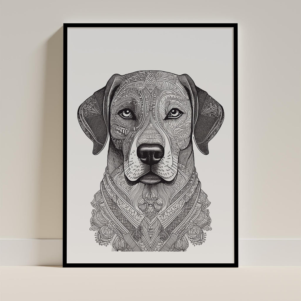 Maremma Mandala Black and White Dog Series image 0