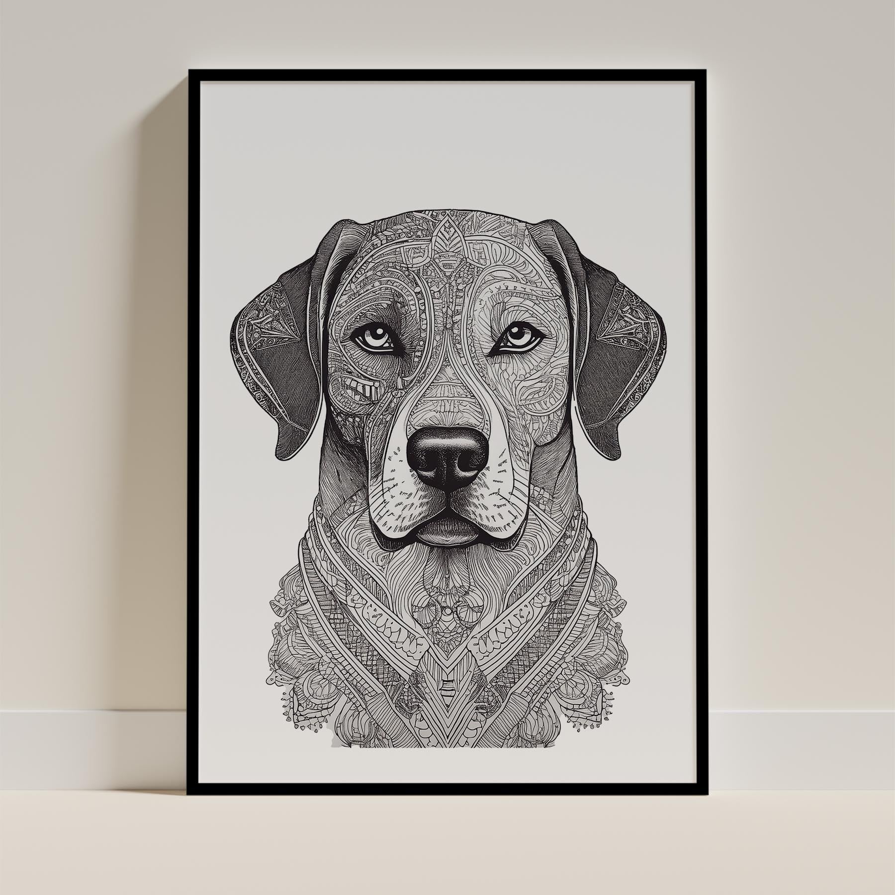 Maremma Mandala Black and White Dog Series image 0