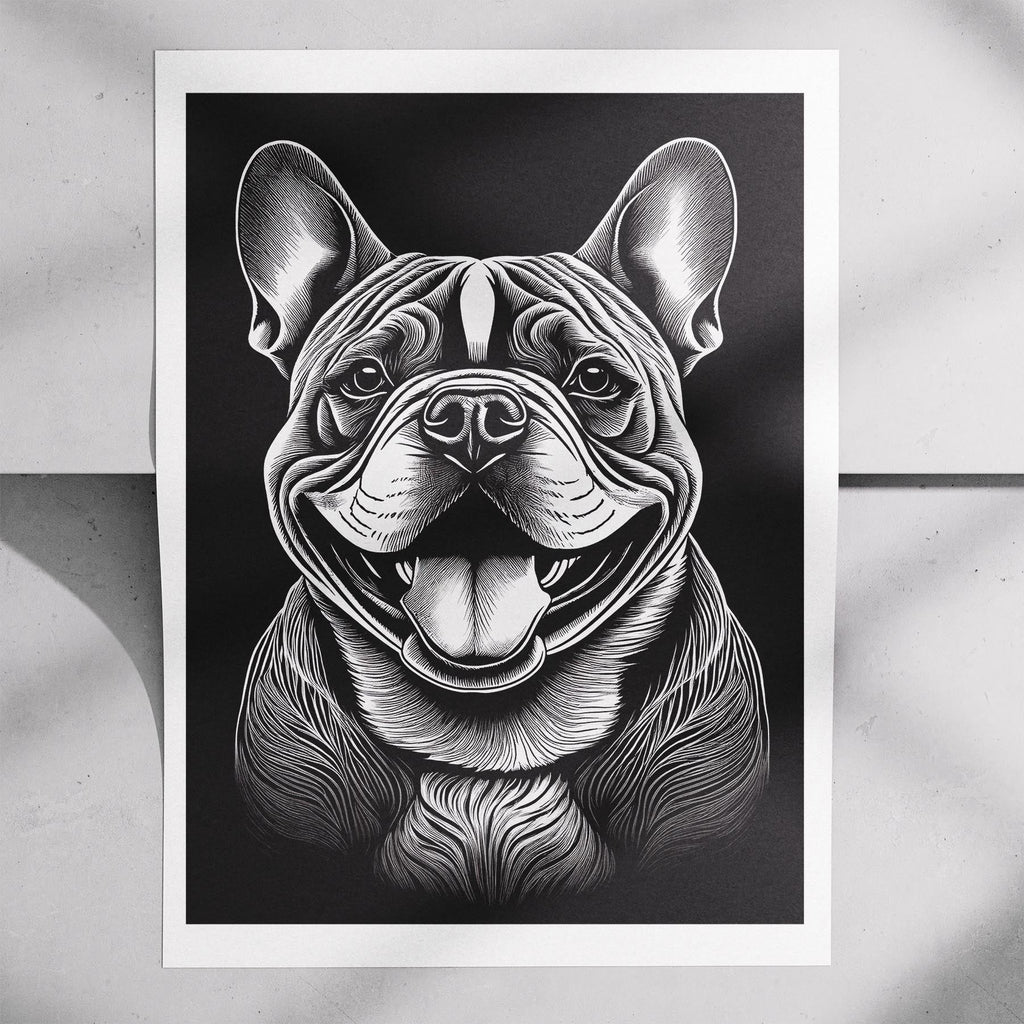 Bulldog Line Dog Series in Black and White image 7