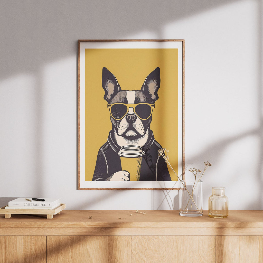 Boston Terrier Chillin Coffee Dog image 8