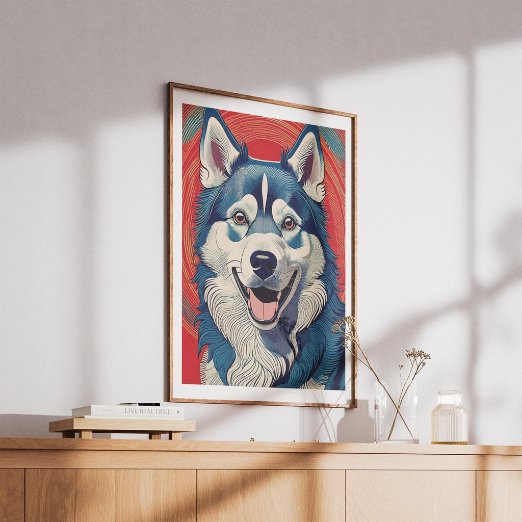 Siberian Husky Hokusai Japanese Inspired Dog Series 1 image 5