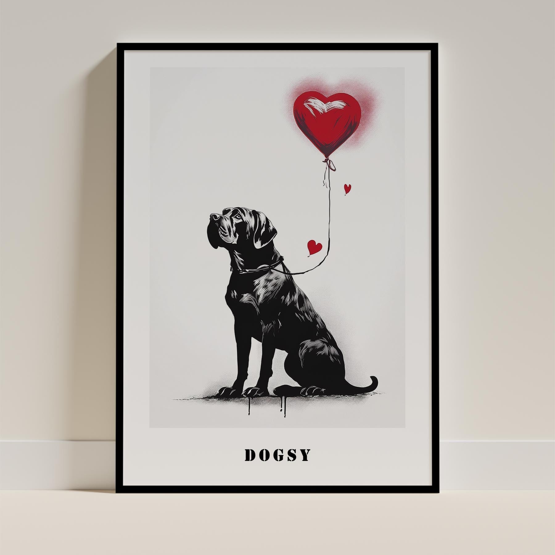 Dogue de Bordeaux DOGSY Series inspired by the Art of Banksy with text Dogsy image 0