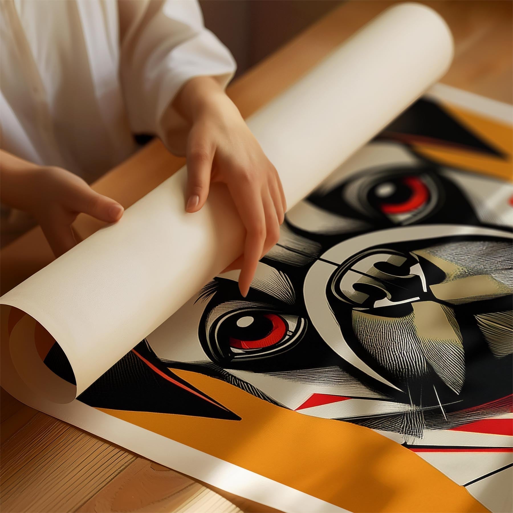 Pug Geometric Orange Series image 1