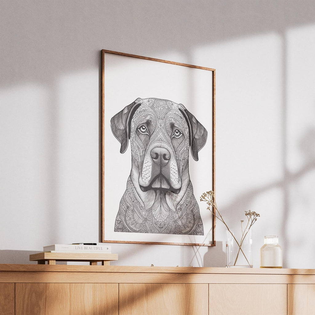 Mastiff Mandala Black and White Dog Series image 5