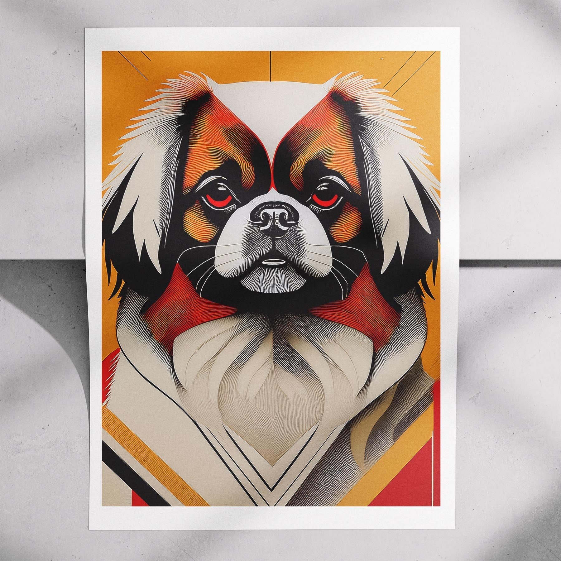 Pekingese Geometric Orange Series image 7
