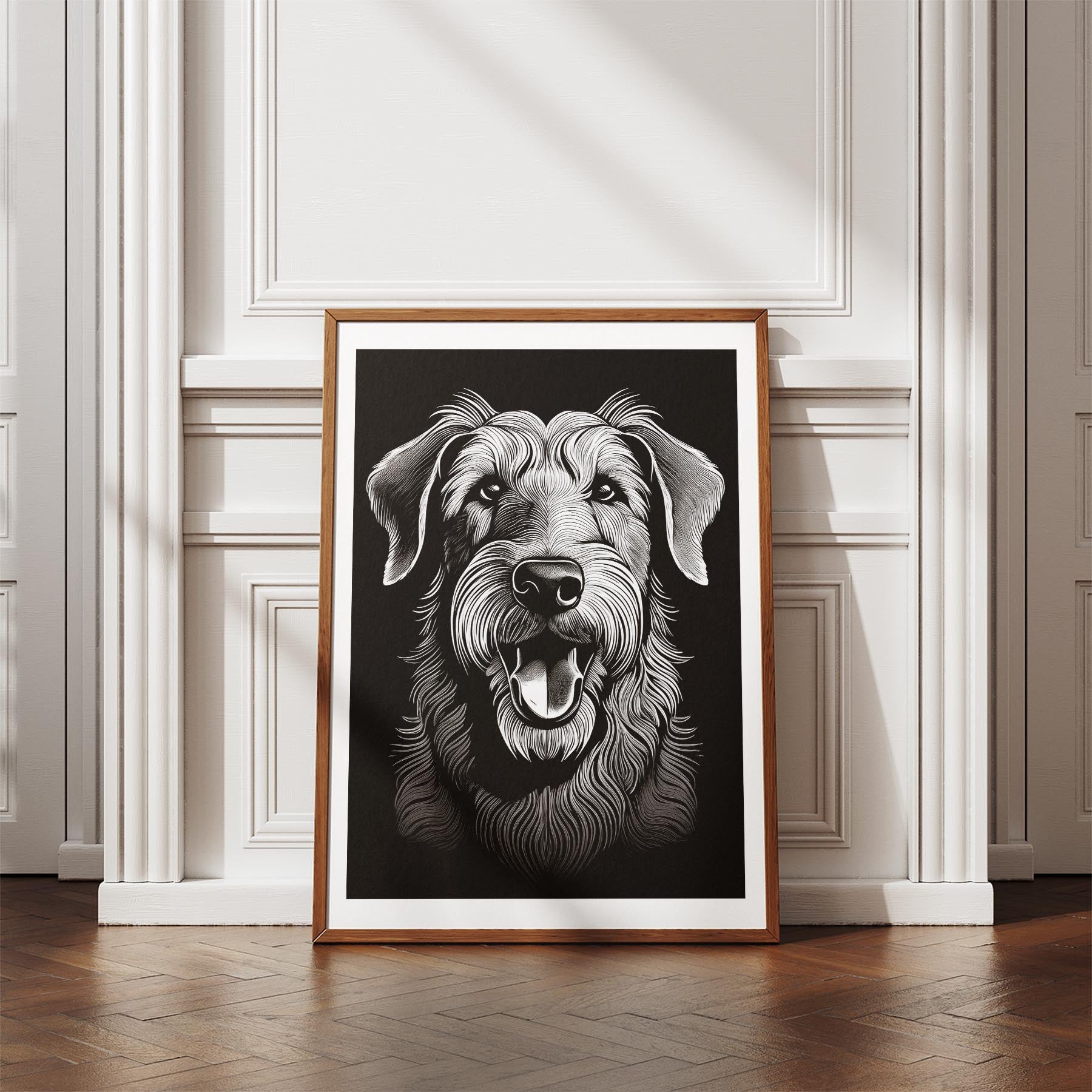 Irish Wolfhound Line Dog Series in Black and White image 4