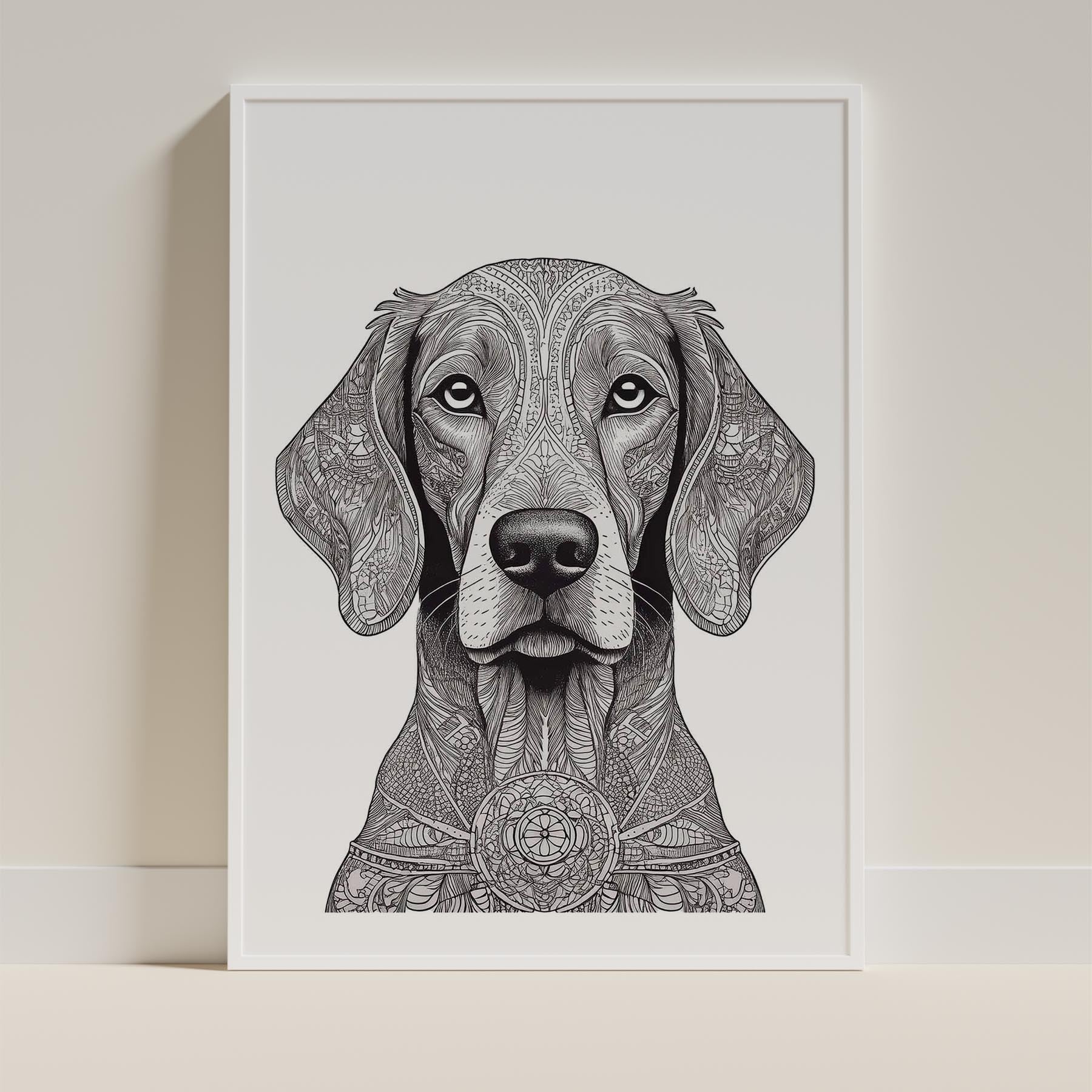 Irish Setter Mandala Black and White Dog Series image 9