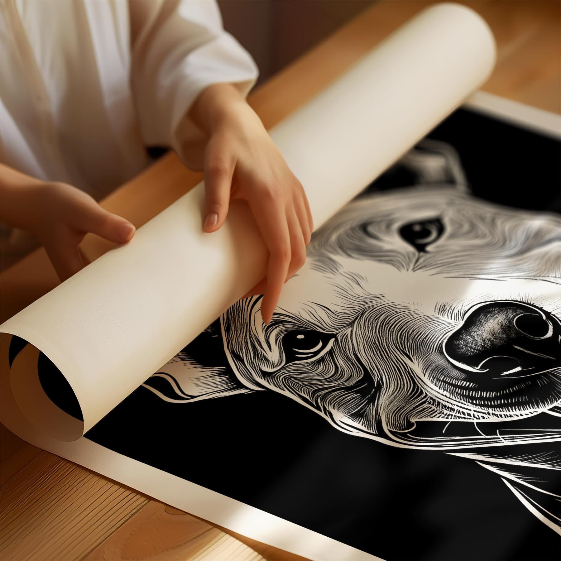 Bull Terrier Line Dog Series in Black and White image 1