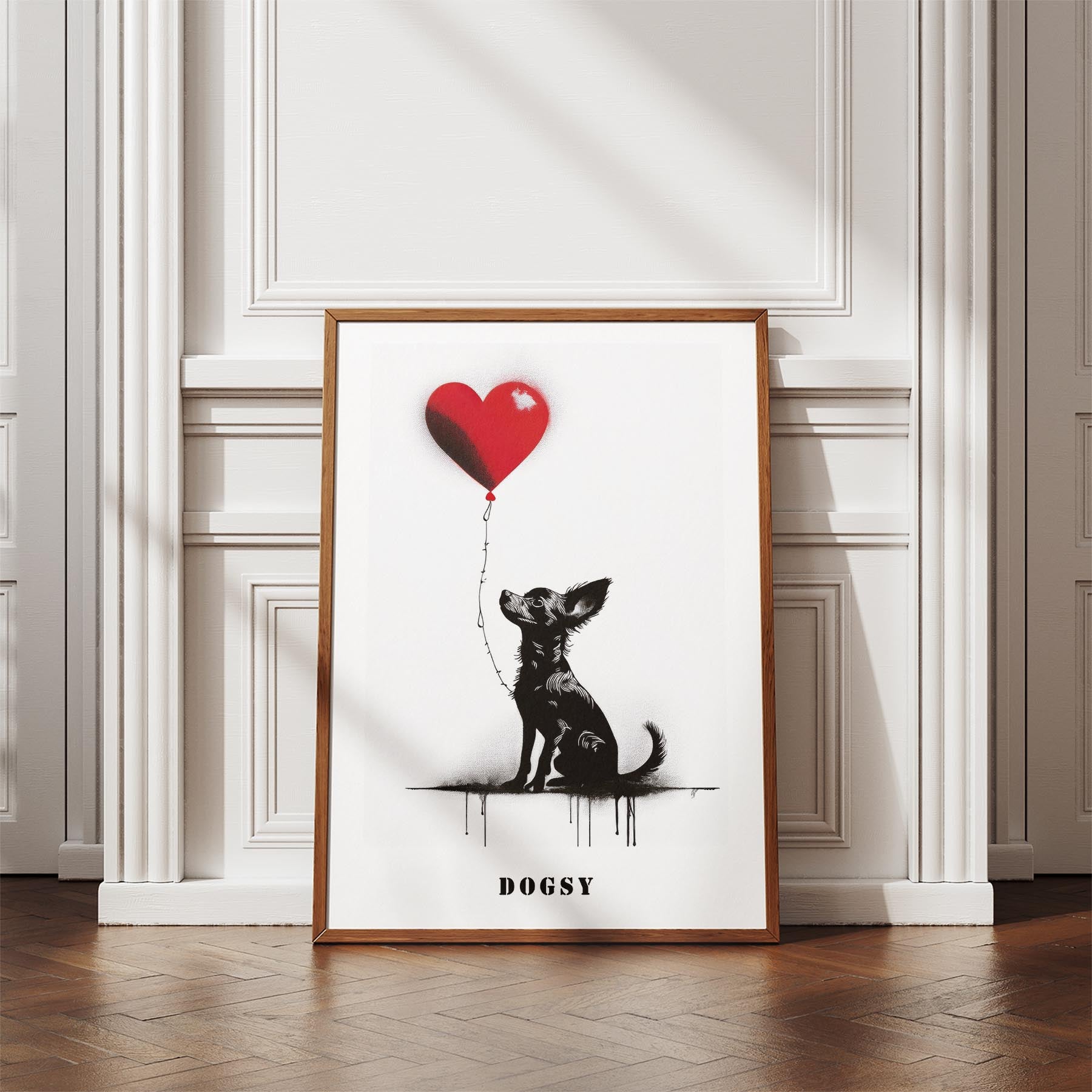 Chihuahua DOGSY Series inspired by the Art of Banksy with text Dogsy image 4