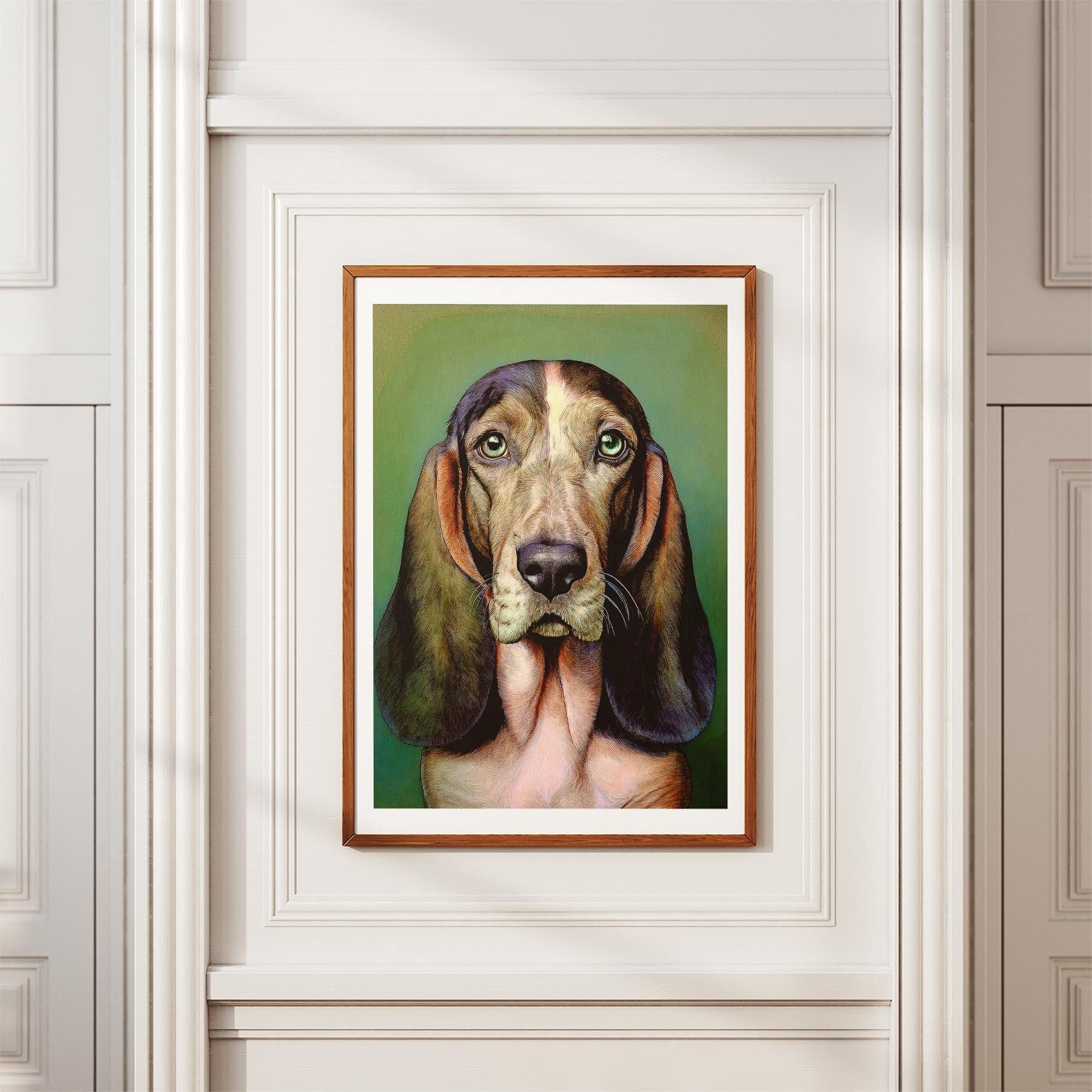 Basset Hound Green Painted Series image 3