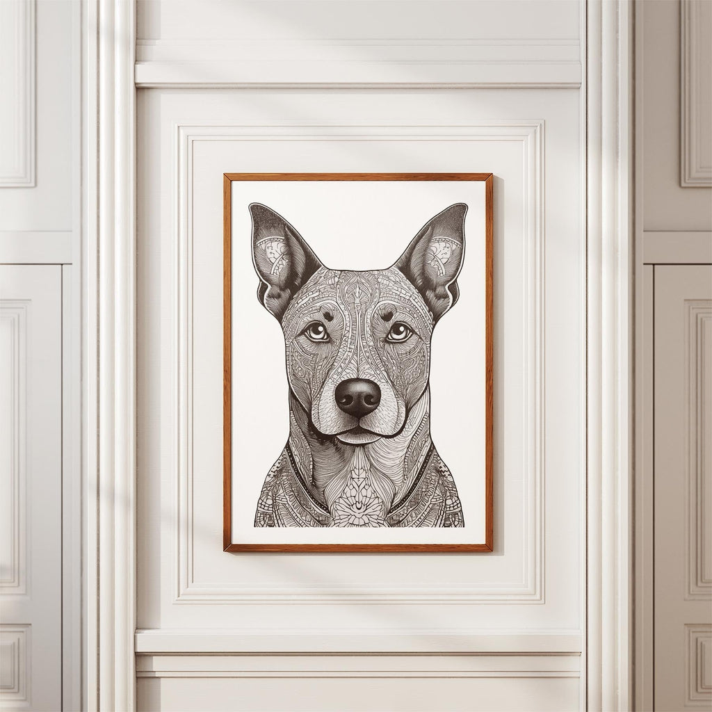 Cattle Dog Mandala Black and White Dog Series image 3