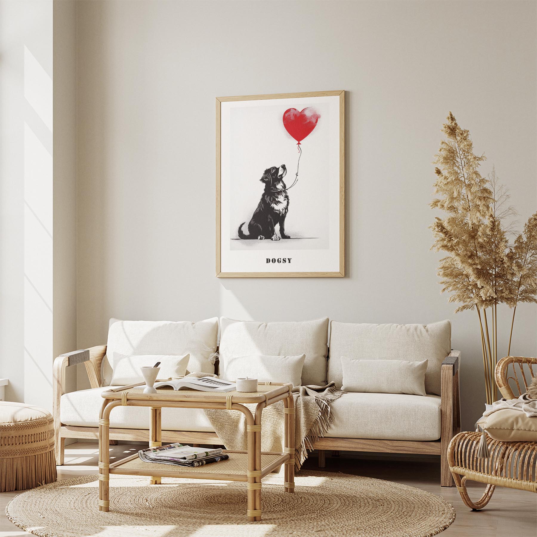 Bernese Mountain Dog DOGSY Series inspired by the Art of Banksy with text Dogsy image 2