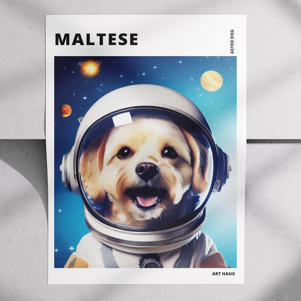 Maltese Astronaut Dog Series with Text Astro Dog image 7