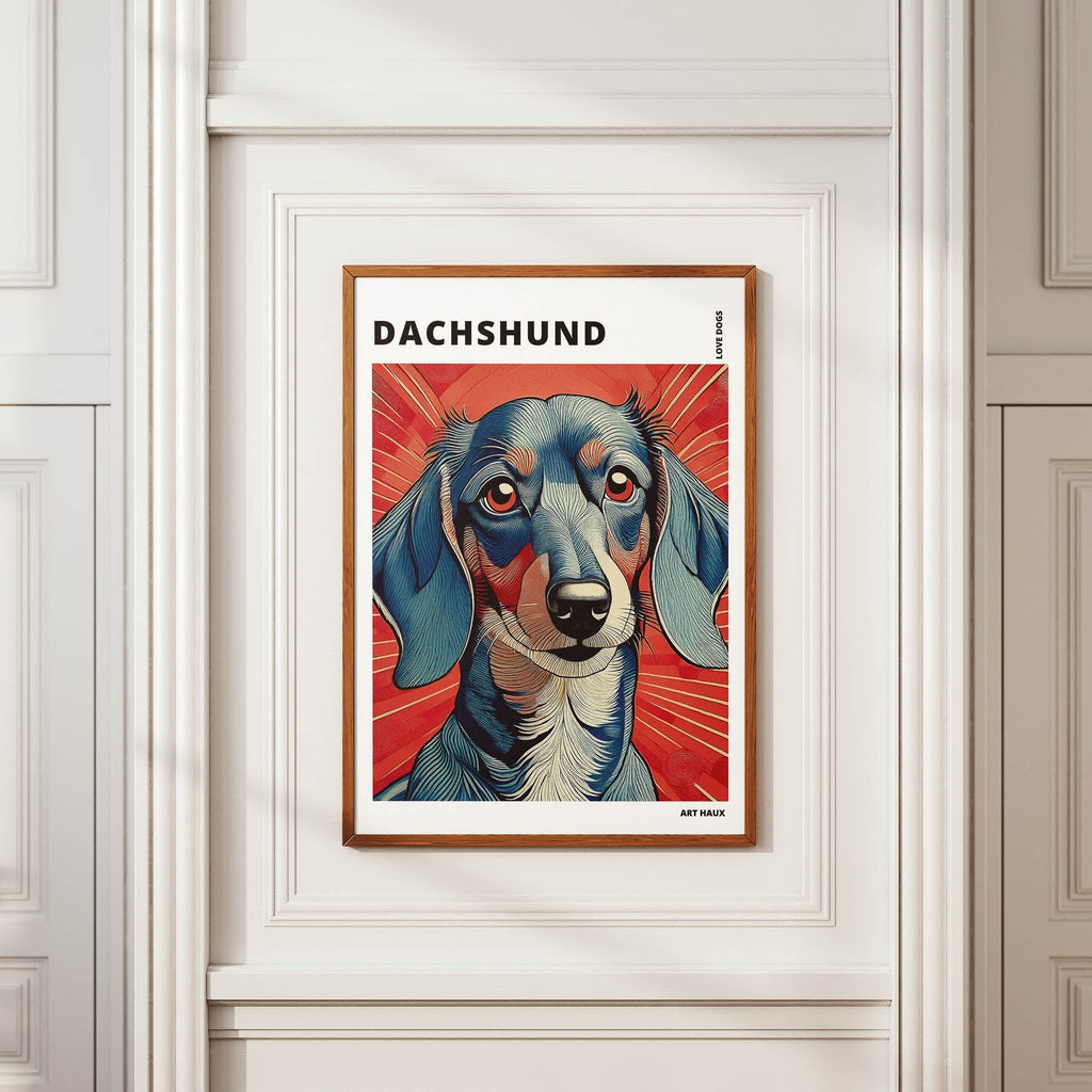 Dachshund Hokusai Japanese Inspired Dog Series with Text image 3